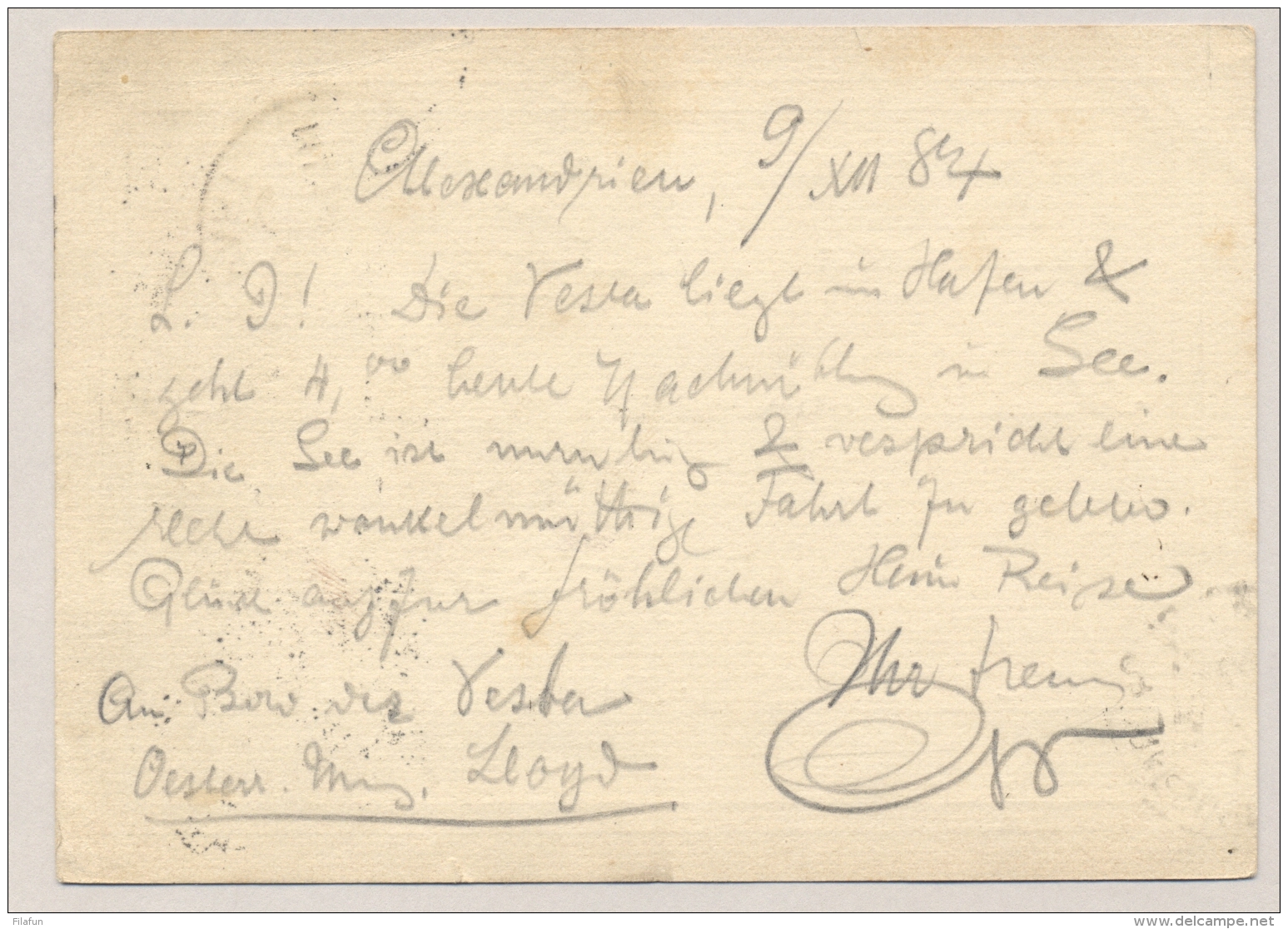 Egypte - 1884 - 20 P Carte Postale From Alexandrie To Dresden / Sachsen - 1866-1914 Khedivaat Egypte