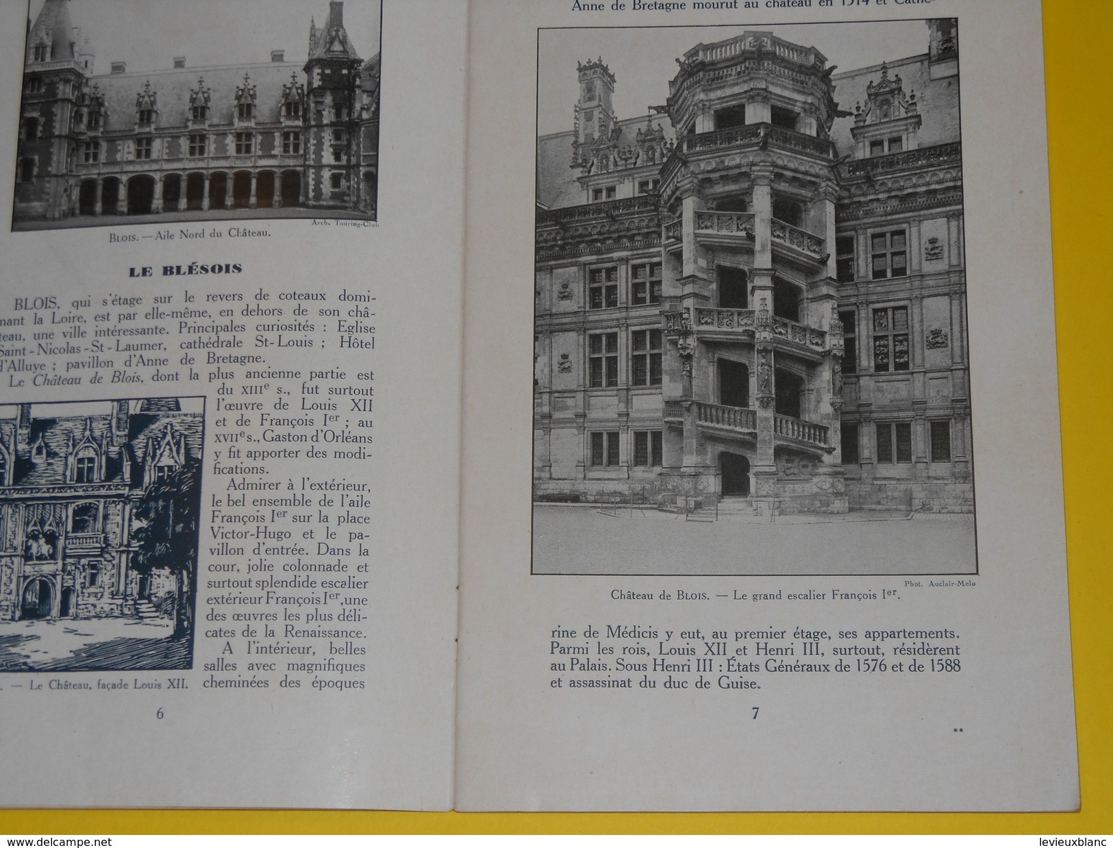 Livret /Guide / Chemin de Fer de Paris à Orléans / Les chateaux de la Loire /Dessins Marzin//1930           TRA32