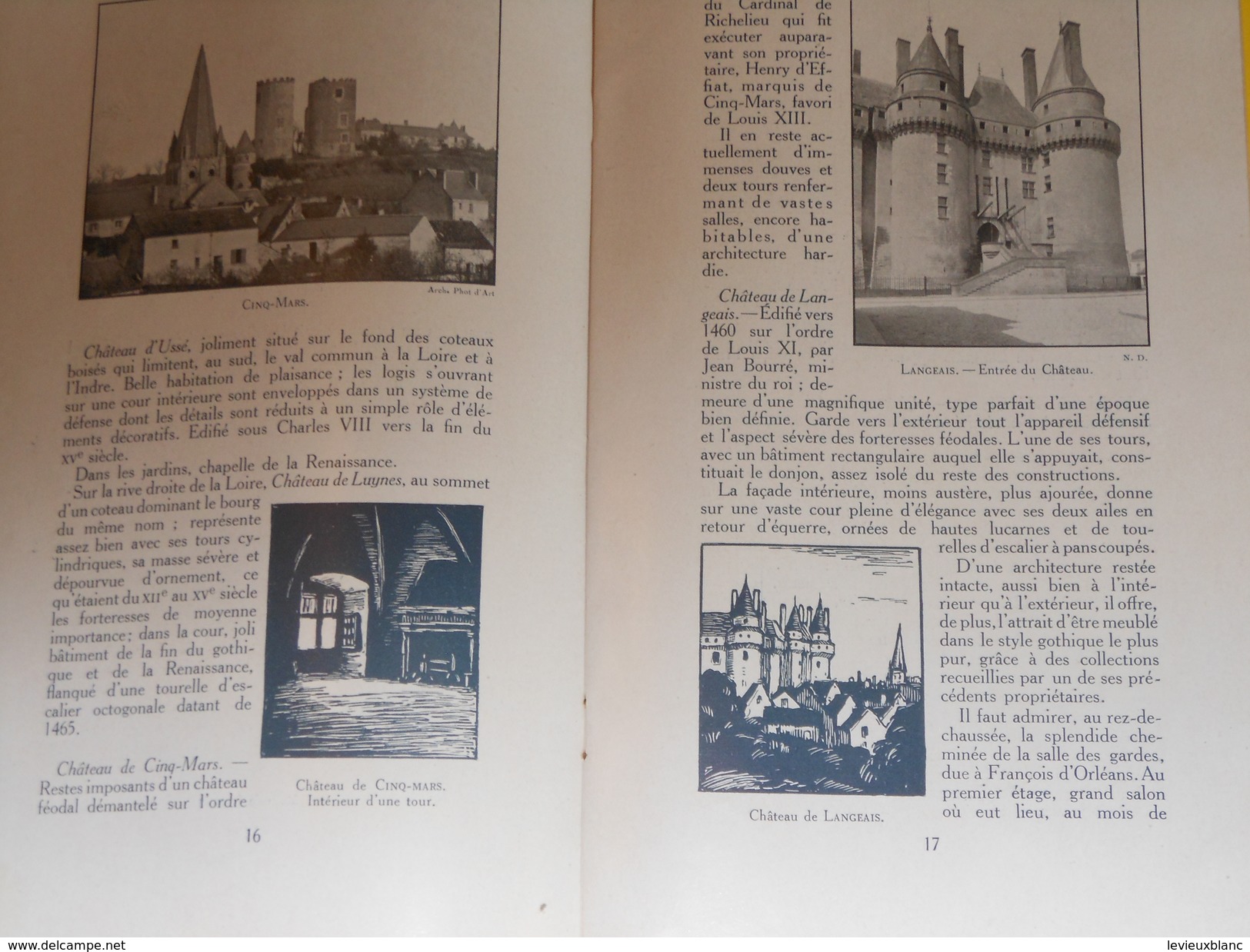 Livret /Guide / Chemin de Fer de Paris à Orléans / Les chateaux de la Loire /Dessins Marzin//1930           TRA32