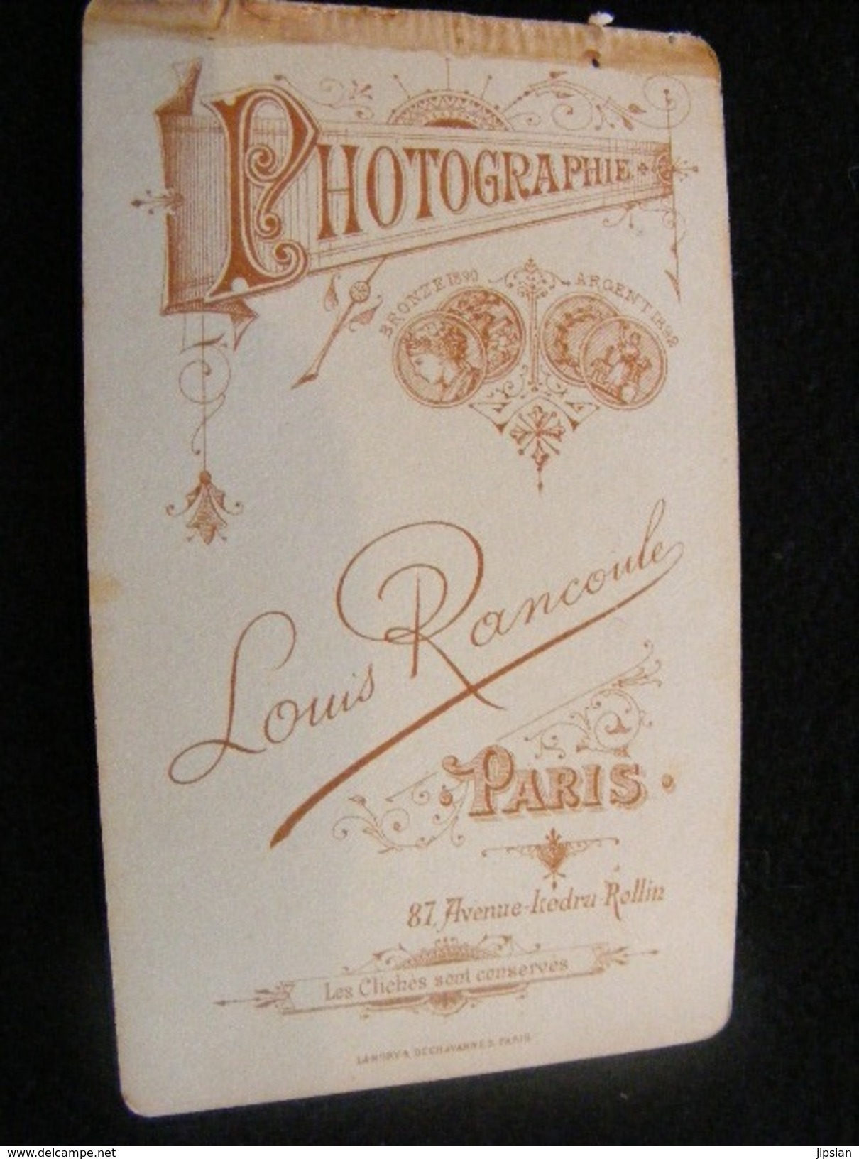 Photographie Originale Cdv      --- Photographe Louis Rancoule  à Paris    CDV6 - Anciennes (Av. 1900)