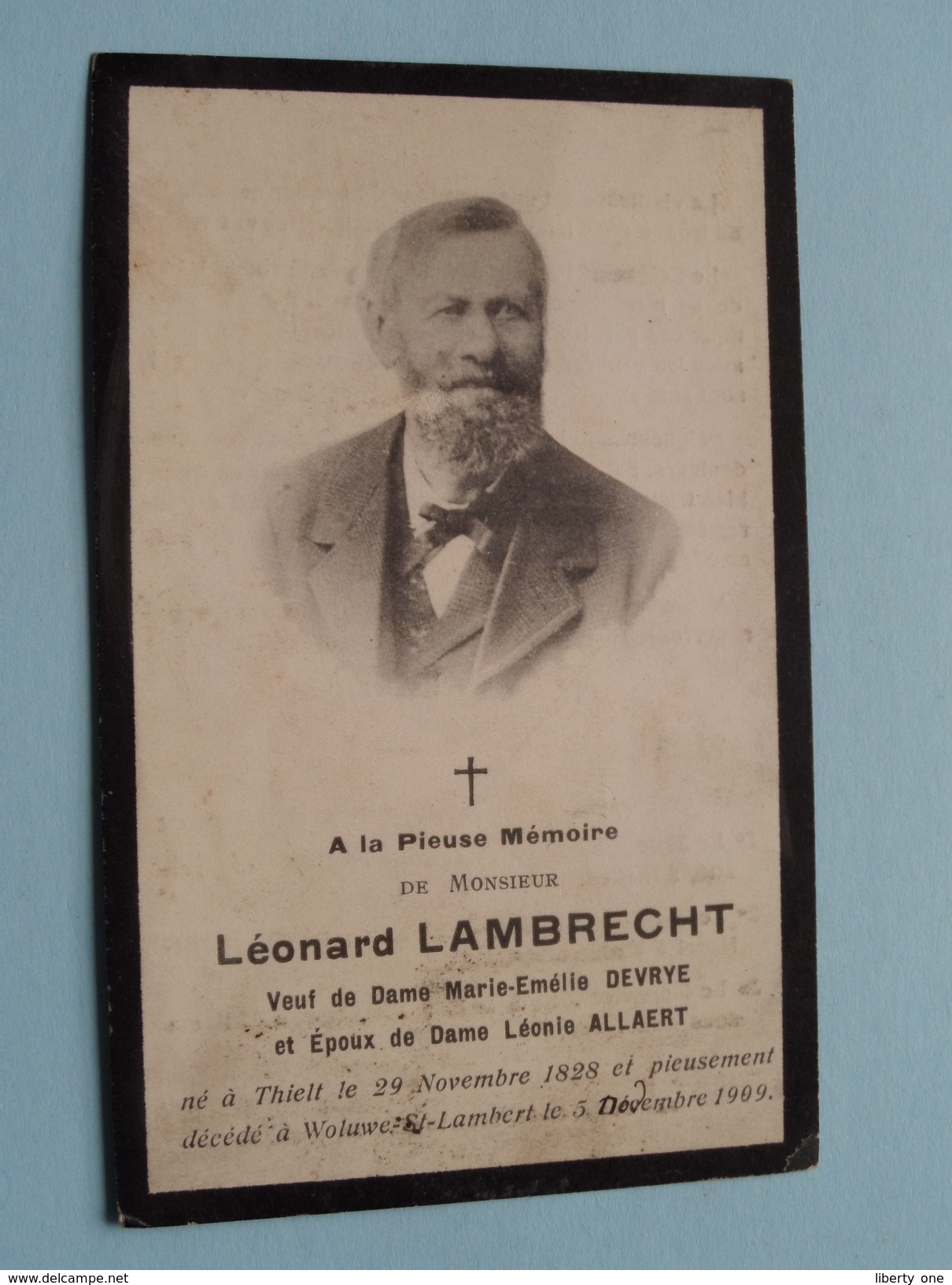 DP Léonard LAMBRECHT ( Devrye / Allaert ) Thielt 29 Nov 1828 - Woluwe St. Lambert 5 Dec. 1909 (zie Foto´s) ! - Religion & Esotérisme