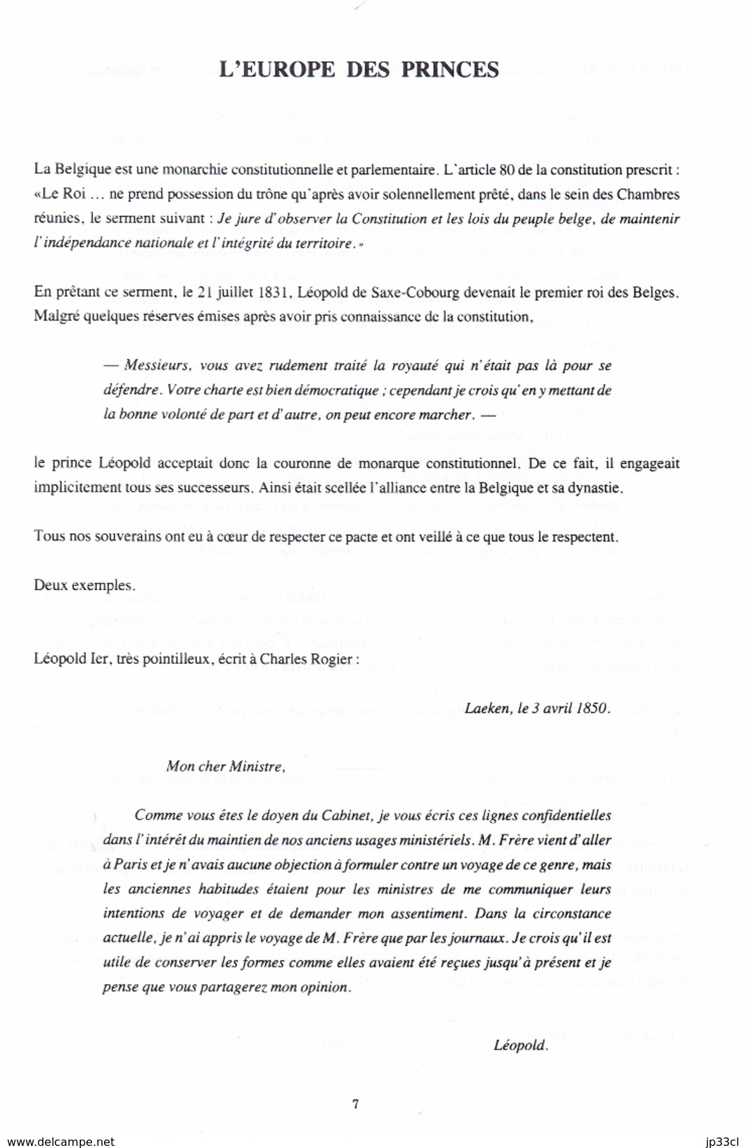 Léopold I, Léopold II, Léopold III, Albert Ier, Baudouin Notre Dynastie Et L'Europe Dossier Pédagogique De 54 P. (1987) - Autres & Non Classés