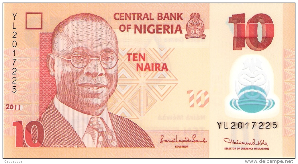 NIGERIA   10 Naira   2011   P. 39c   UNC - Nigeria