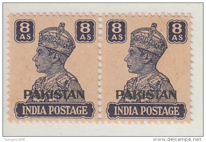 Pakistan Overprint  On  India  KG VI  8A  MNH Pair  2 Scans  YOU MUST SEE   #  94300  Inde  Indien - Pakistan