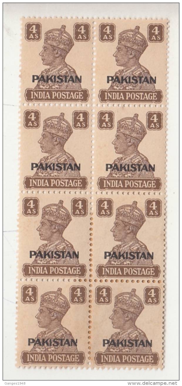 Pakistan Overprint  On  India  KG VI  4A X 8  2 Scans   #  94303  Inde  Indien - Pakistan