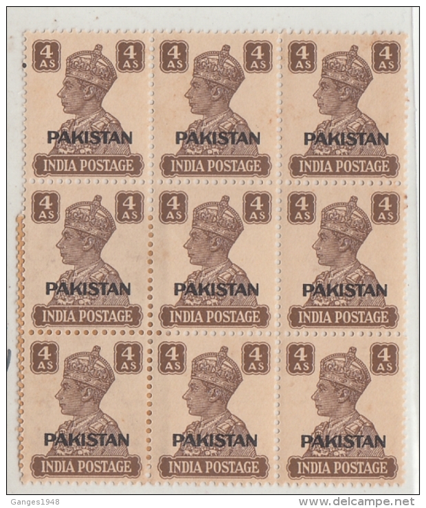 Pakistan Overprint  On  India  KG VI  4A X 9  2 Scans  YOU  MUST SEE   #  94304  Inde  Indien - Pakistan