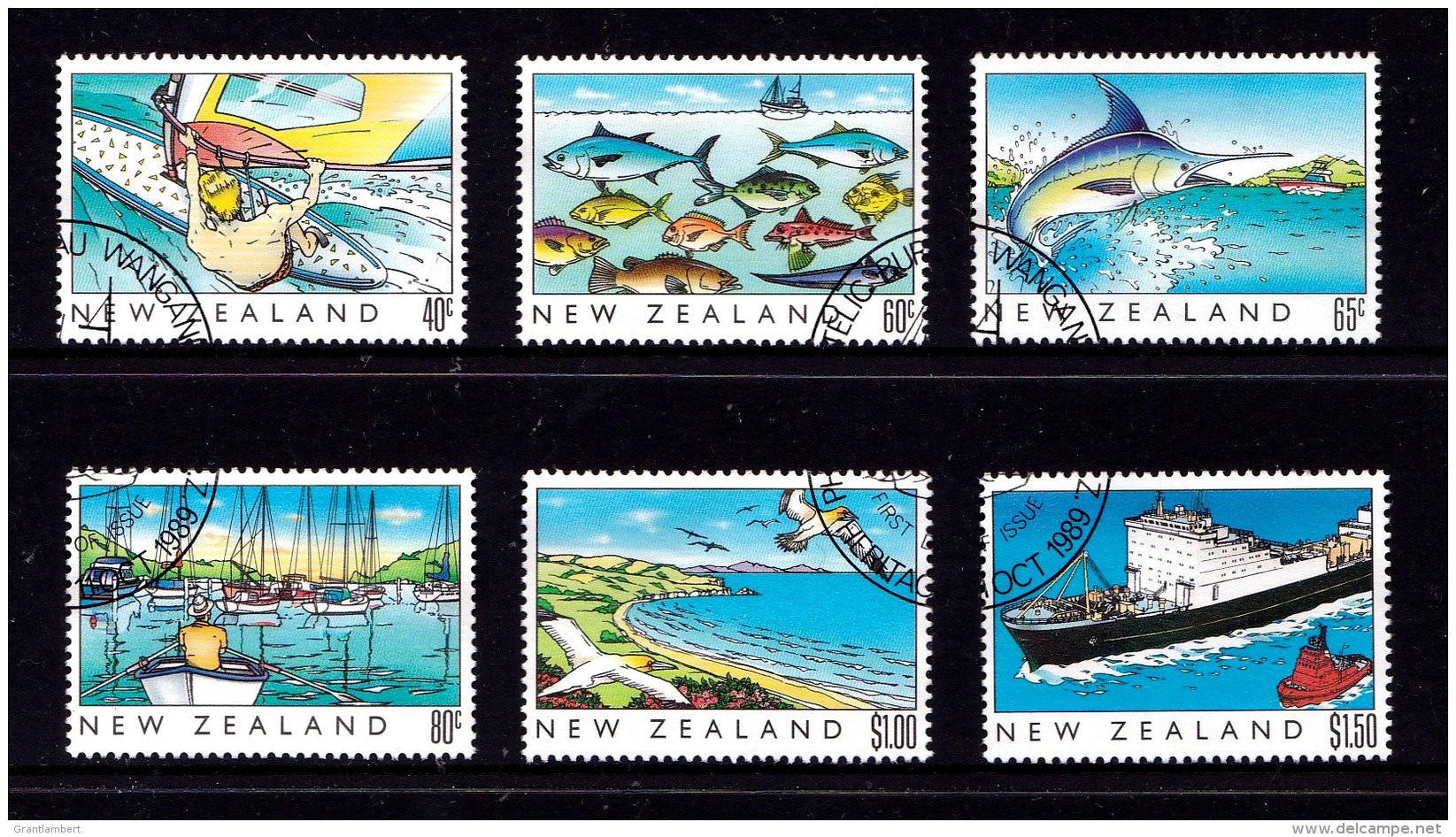 New Zealand 1989 Heritage Issue - The Sea Set Of 6 Used - Fish, Boats - Usati