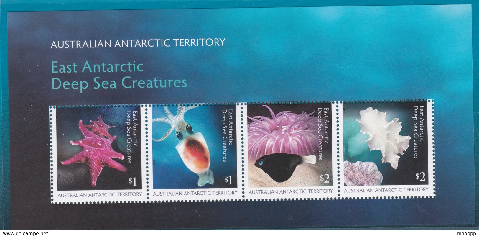 Australian Antarctic Territory 2017 East Antarctic Deep Sea Creatures Miniature Sheet MNH - Unused Stamps