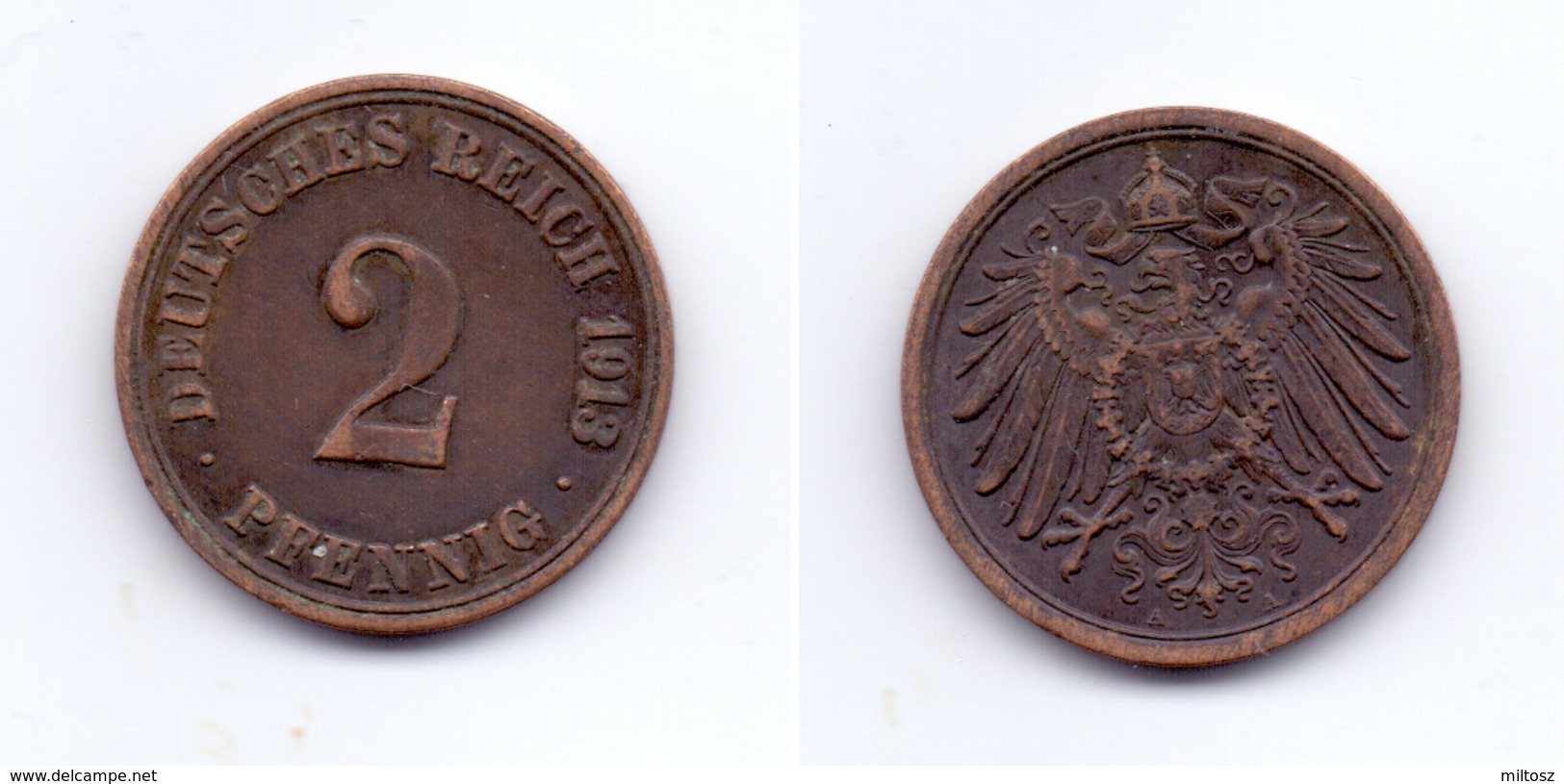 Germany 2 Pfennig 1913 A - 2 Pfennig
