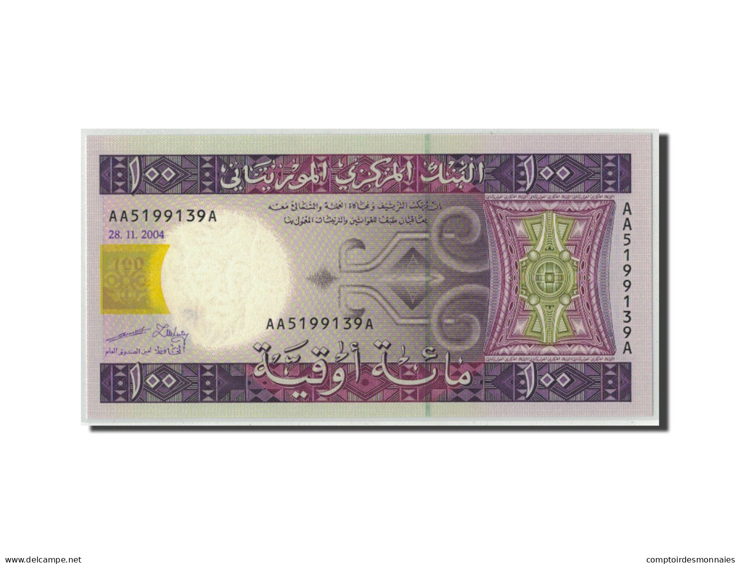 Billet, Mauritanie, 100 Ouguiya, 2004, 2004-11-28, KM:10a, NEUF - Mauritanië