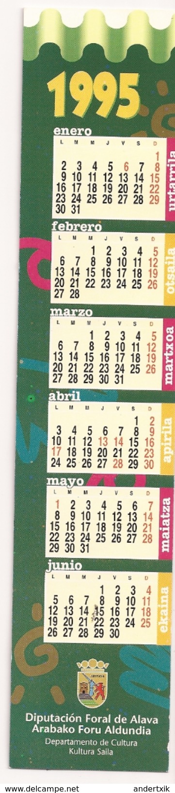 Calendario De Bolsillo, 1995, Diputacion De Alava - Tamaño Pequeño : 1991-00