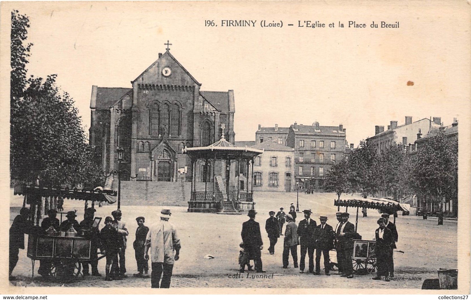 42-FIRMINY-L'EGLISE ET LA PLACE DU BREUIL - Firminy