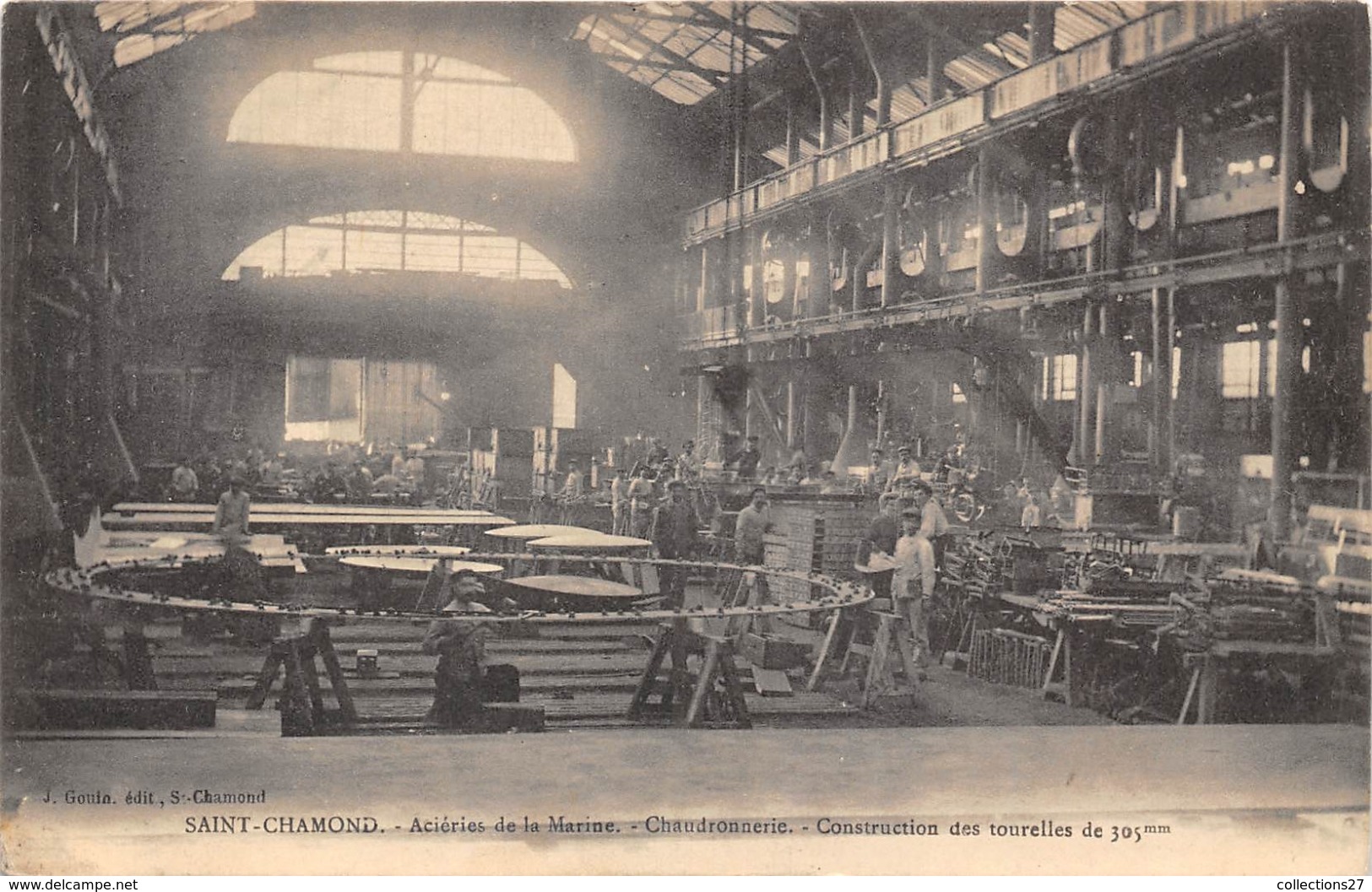 42-SAINT-CHAMOND- ACIERIE DE LA MARINE, CHAUDRONNERIE , CONSTRUCTION DES TOURELLES DE 305 MM - Saint Chamond