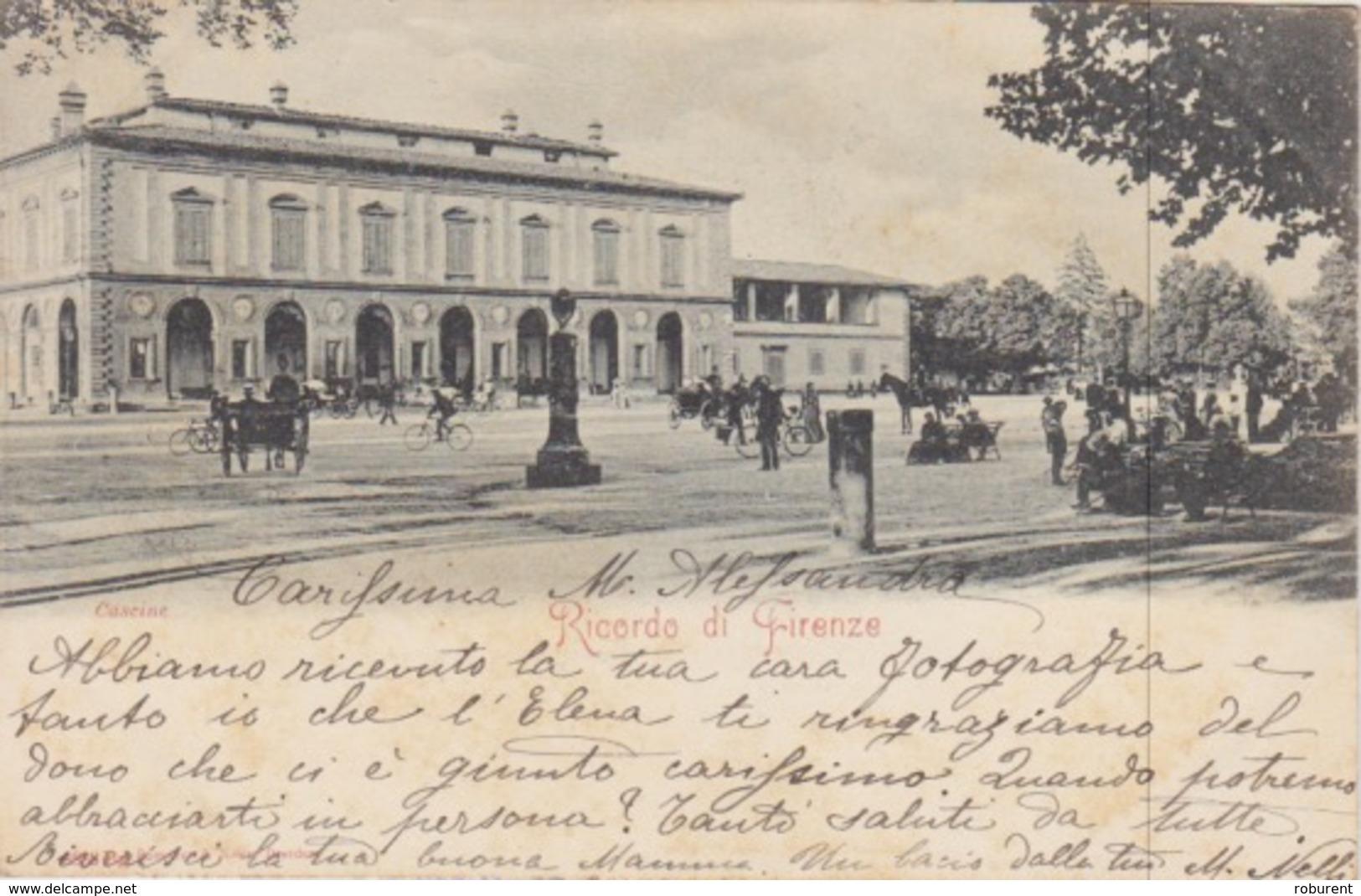 105- CARTOLINA - RICORDO DI FIRENZE - CASCINE - CARTOLINA PERIODO FINE '800 - VIAGGIATA NEL 1901 - Firenze