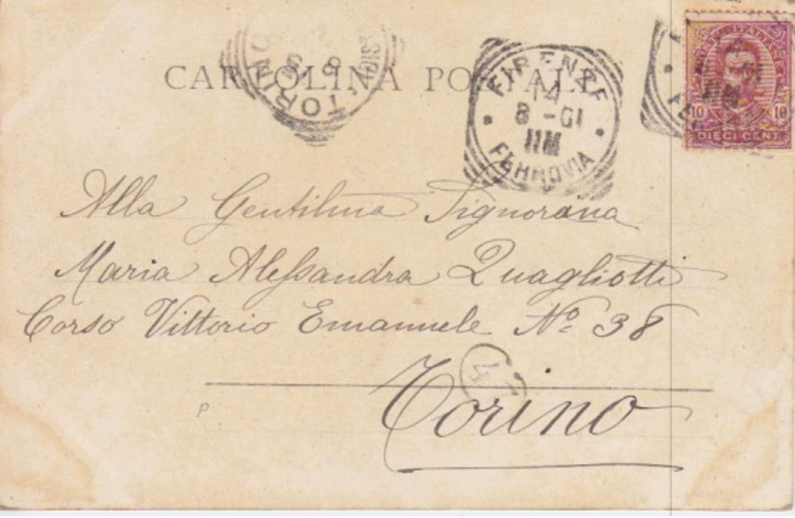 105- CARTOLINA - RICORDO DI FIRENZE - CASCINE - CARTOLINA PERIODO FINE '800 - VIAGGIATA NEL 1901 - Firenze