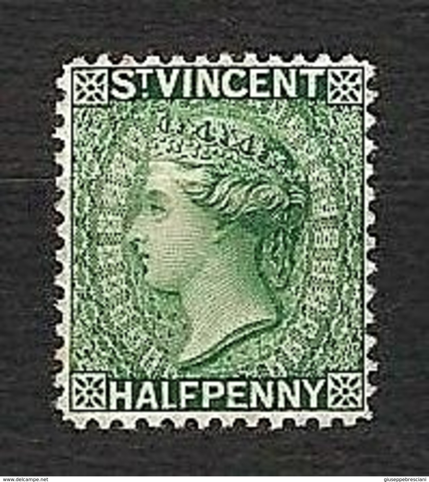 St.VINCENT 1884 - Queen Victoria - Half Penny Green - Perf 12 - MH - Sg:VC 42 - St.Vincent (1979-...)