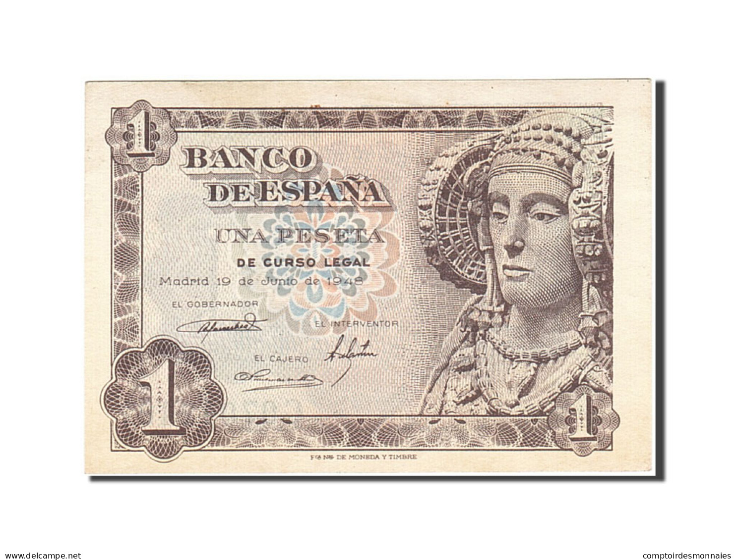 Billet, Espagne, 1 Peseta, 1948, 1948-06-19, KM:135a, SUP+ - 1-2 Peseten
