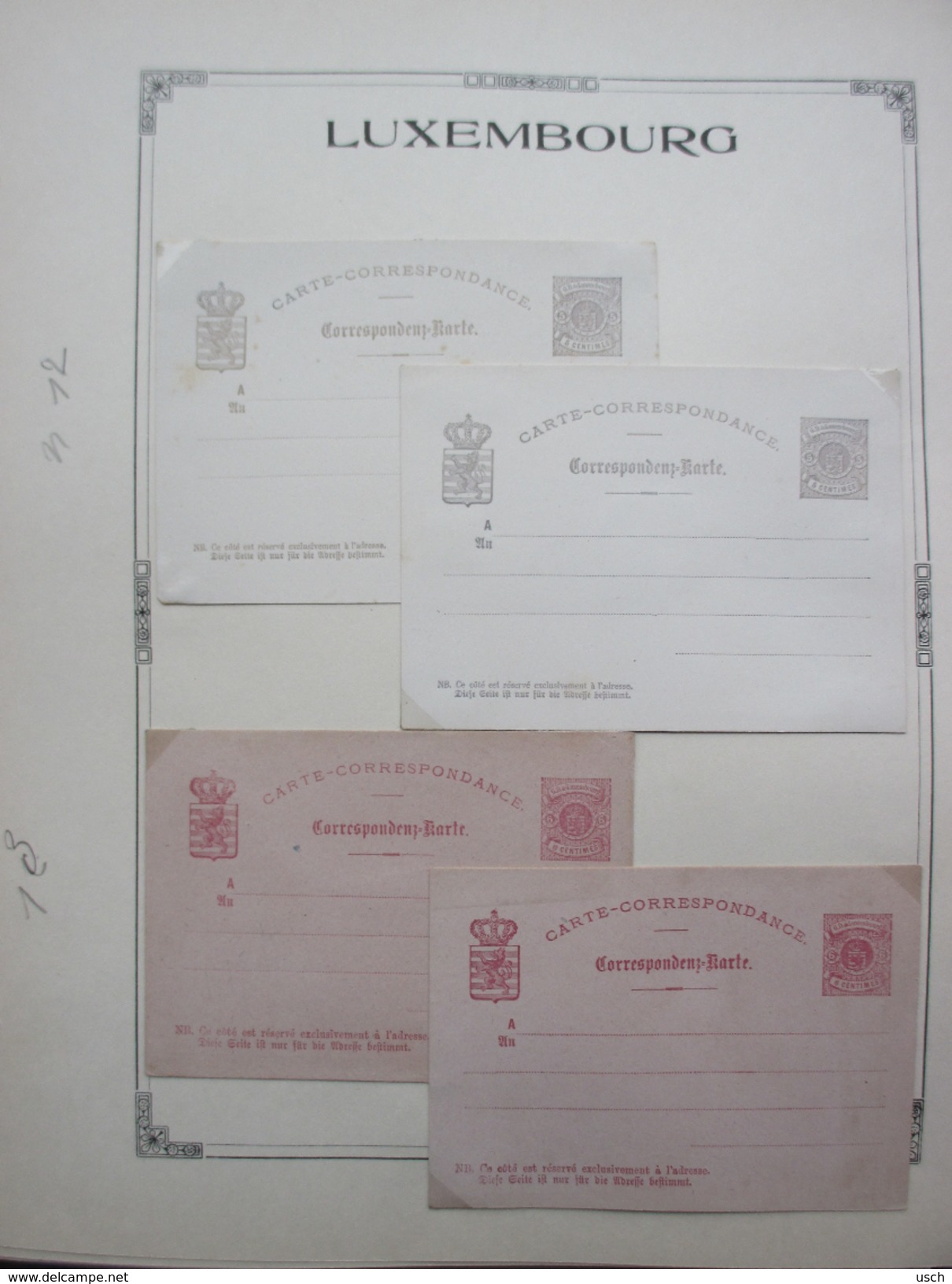 LUXEMBOURG, une énorme COLLECTION de 469 ENTIERS - POSTAL STATIONERY - GANZSACHEN, à voir absolument les scans (94) !!!!