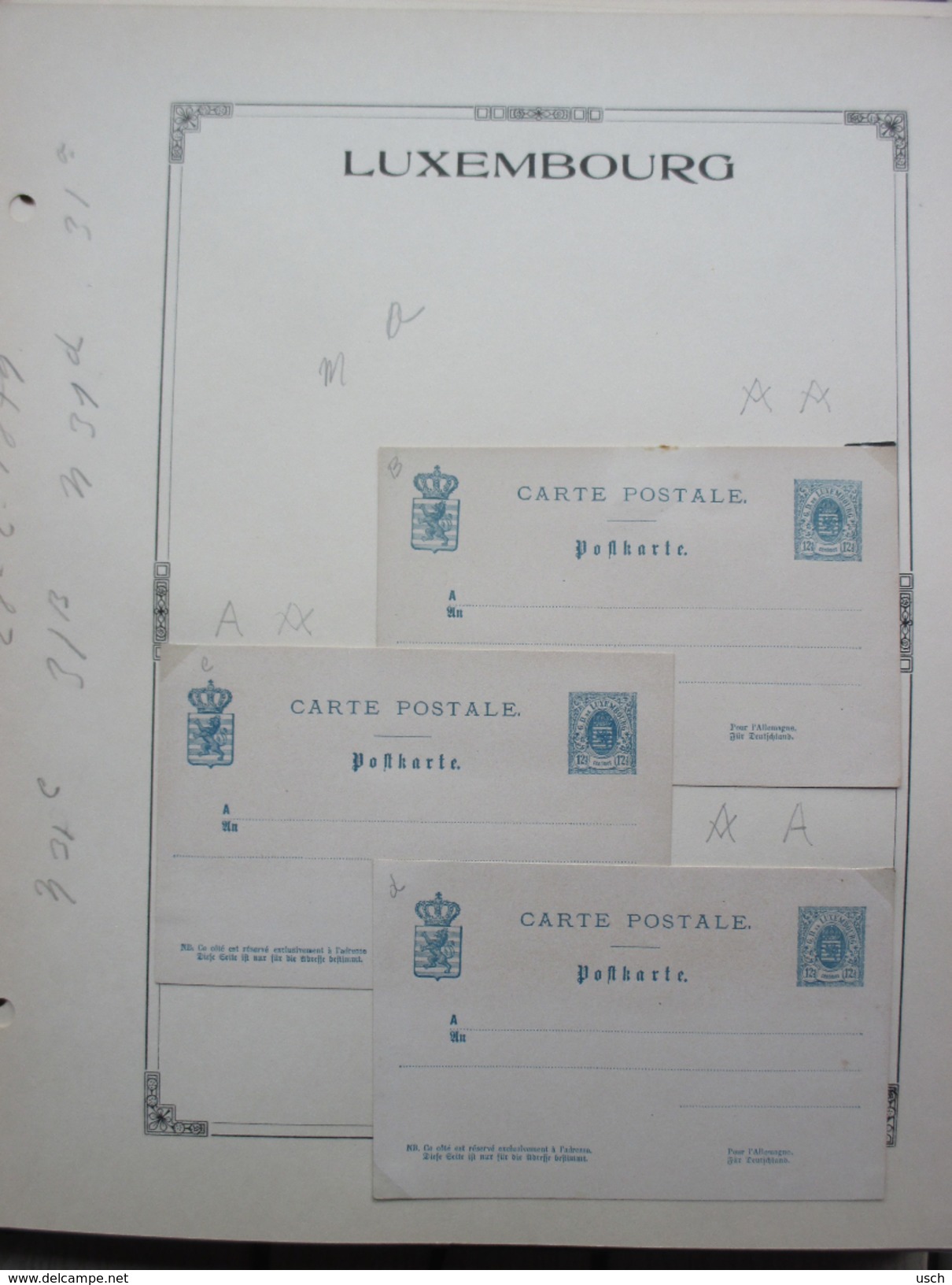 LUXEMBOURG, une énorme COLLECTION de 469 ENTIERS - POSTAL STATIONERY - GANZSACHEN, à voir absolument les scans (94) !!!!