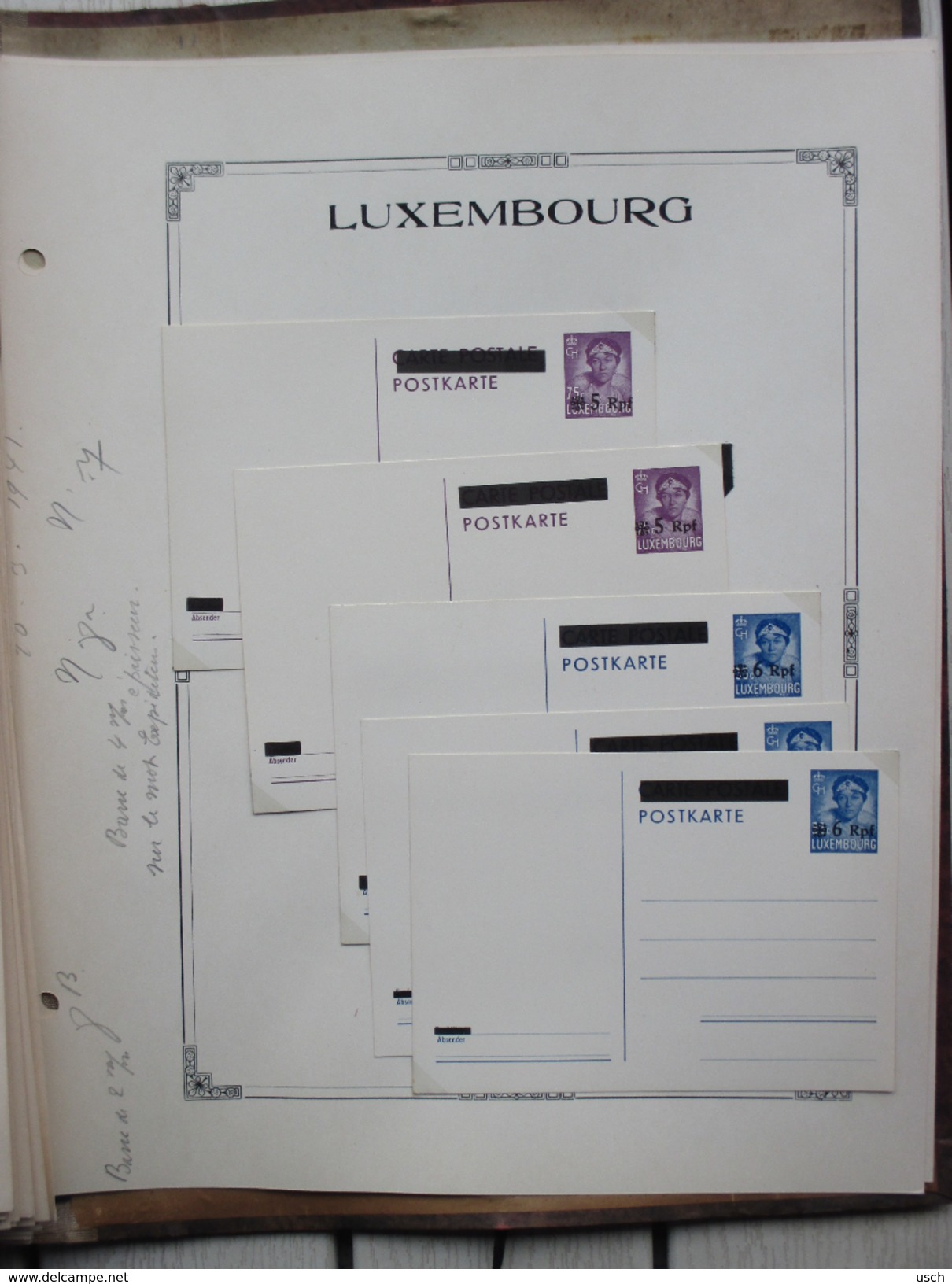 LUXEMBOURG, une énorme COLLECTION de 469 ENTIERS - POSTAL STATIONERY - GANZSACHEN, à voir absolument les scans (94) !!!!