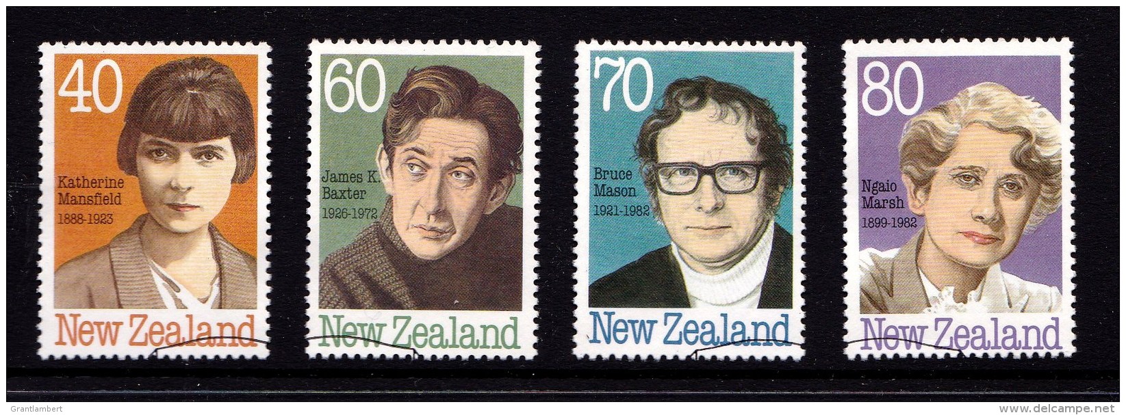 New Zealand 1989 Authors Set Of 4 Used - Oblitérés