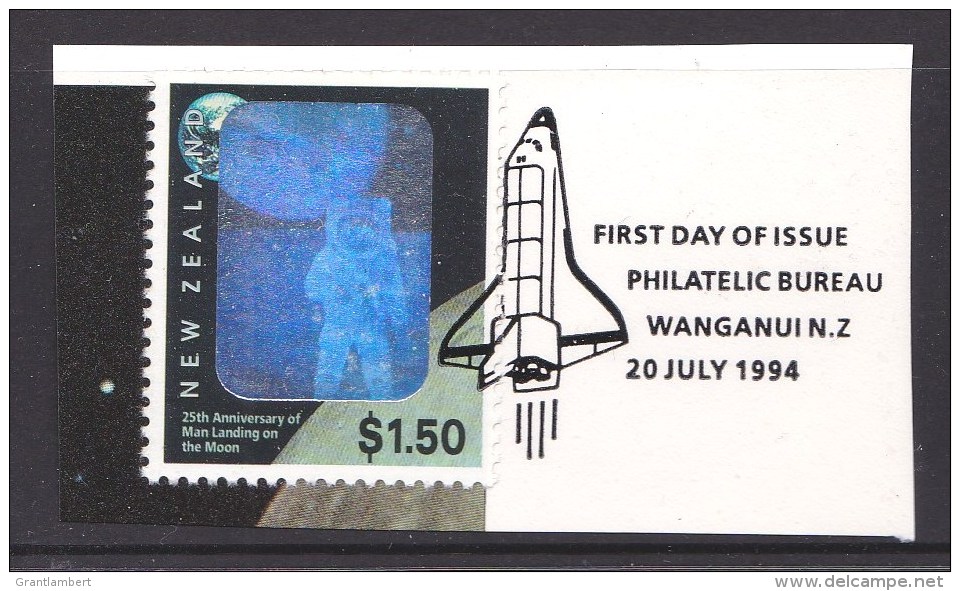 New Zealand 1994 Moon Landing Anniversary $1.50 Used - First Day Special Postmark - Used Stamps