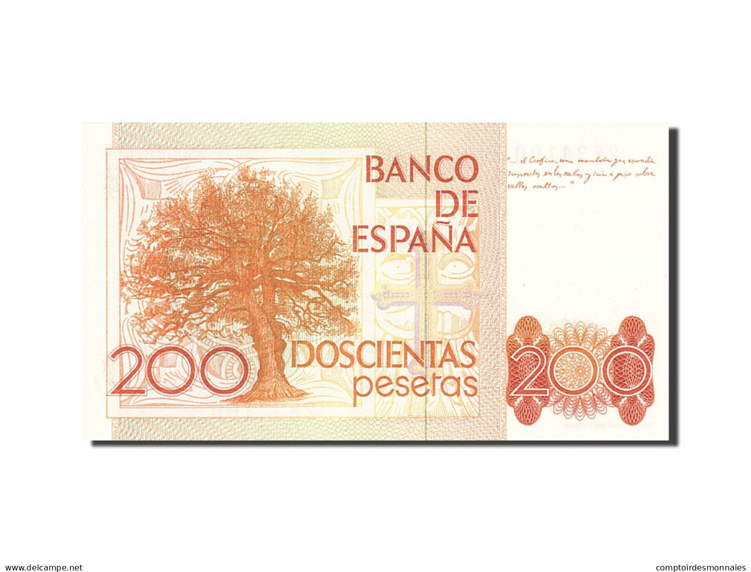 Billet, Espagne, 200 Pesetas, 1982-1987, 1980-09-16, KM:156, SPL - [ 4] 1975-… : Juan Carlos I