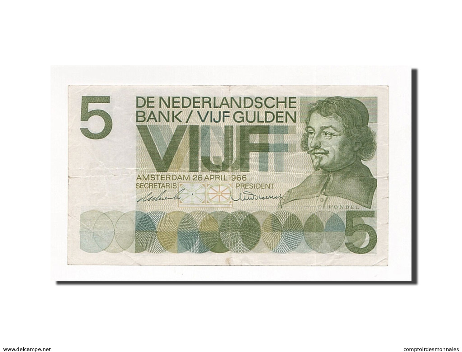 Billet, Pays-Bas, 5 Gulden, 1966-04-26, KM:90a, TTB+ - 5 Gulden