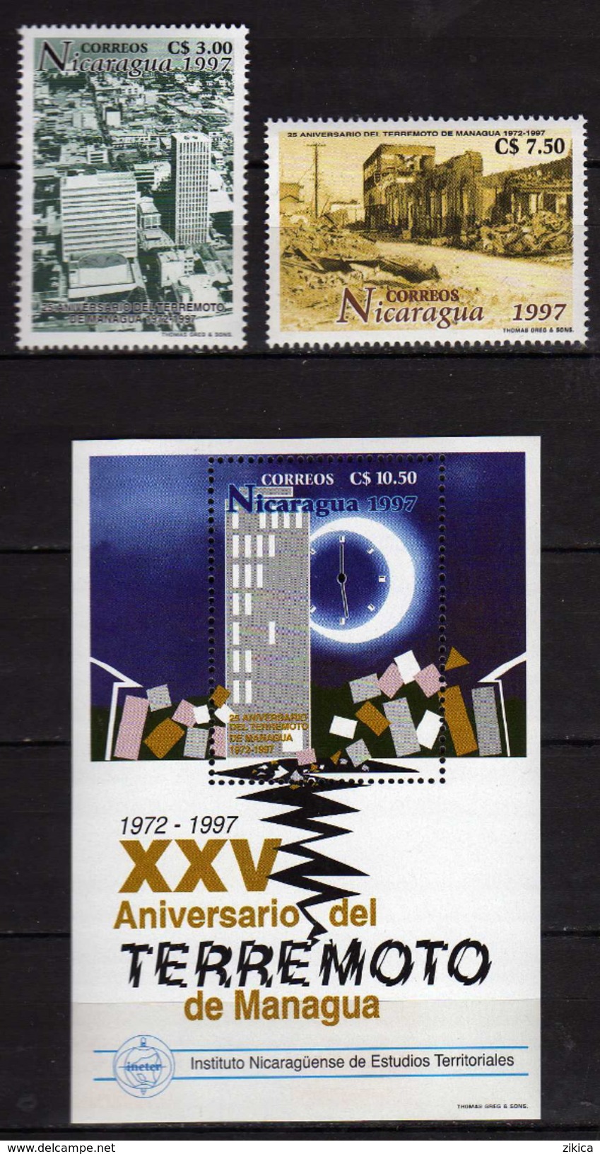 Nicaragua 1998 The 25th Anniversary Of Managua Earthquake.stamps And S/S.MNH - Nicaragua