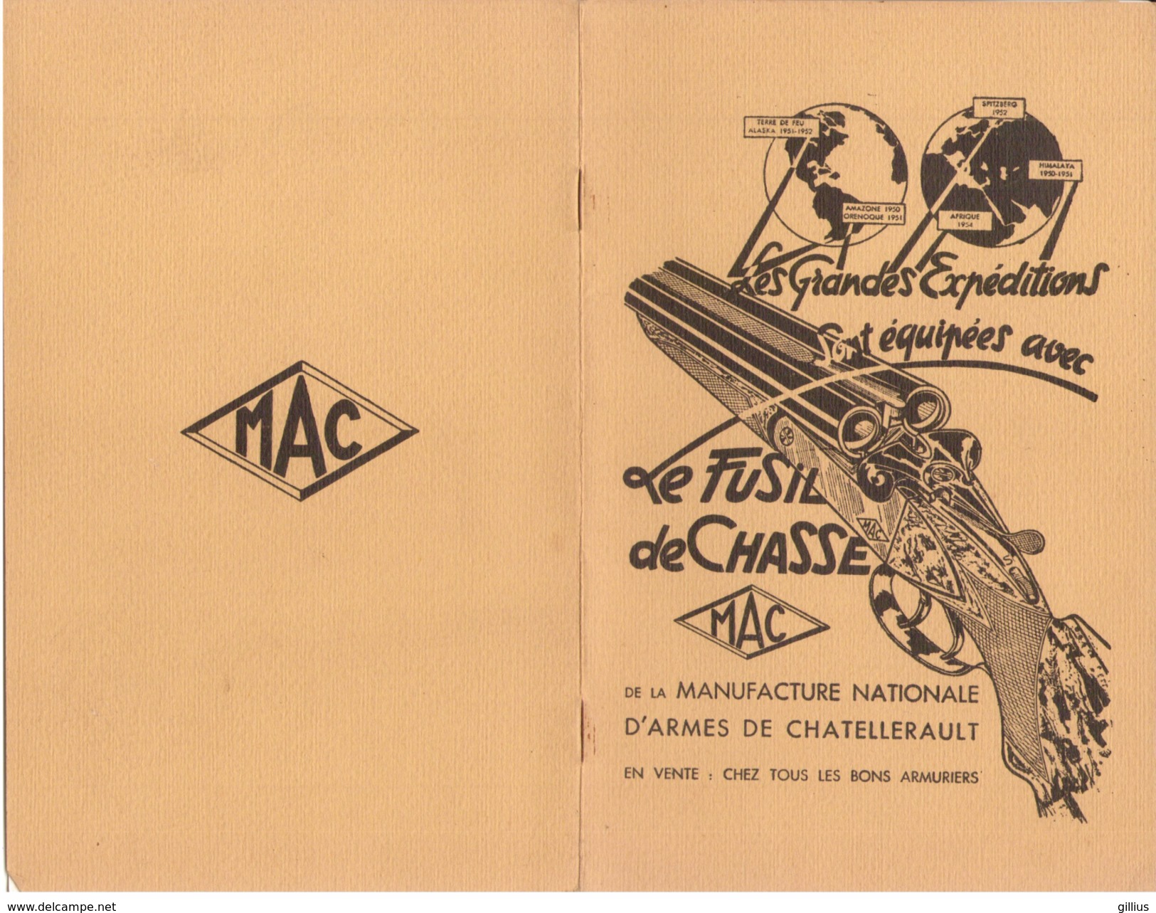 FUSIL DE CHASSE MAC , Manufacture De CHATELLERAULT - LIVRET DESCRIPTIF PARFAIT ETAT - CHATELLERAULT - Chasse/Pêche