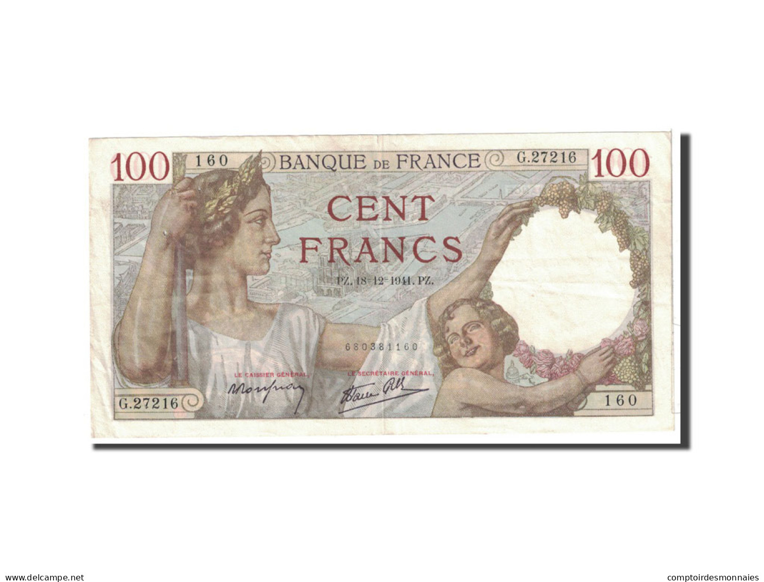 Billet, France, 100 Francs, 1941, 1941-12-18, TTB+, Fayette:26.63, KM:94 - 100 F 1939-1942 ''Sully''