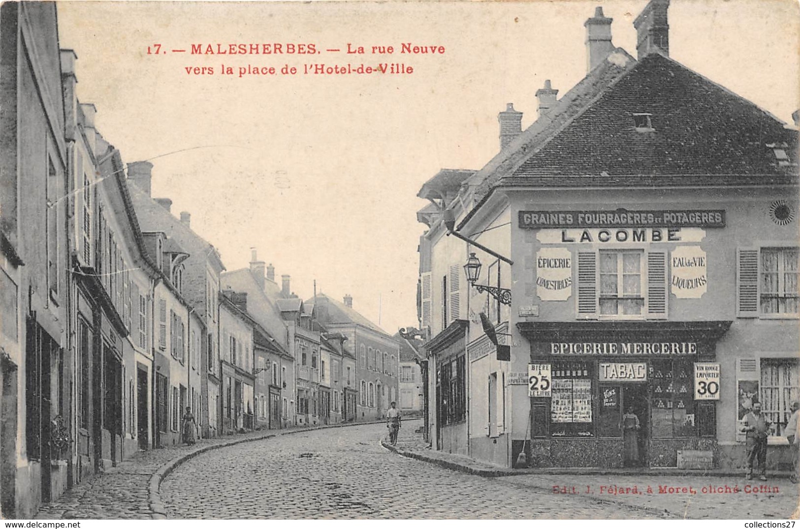 45-MALESHERBES- LA RUE NEUVE VERS LA PLACE DE L'HÔTEL DE VILLE - Malesherbes