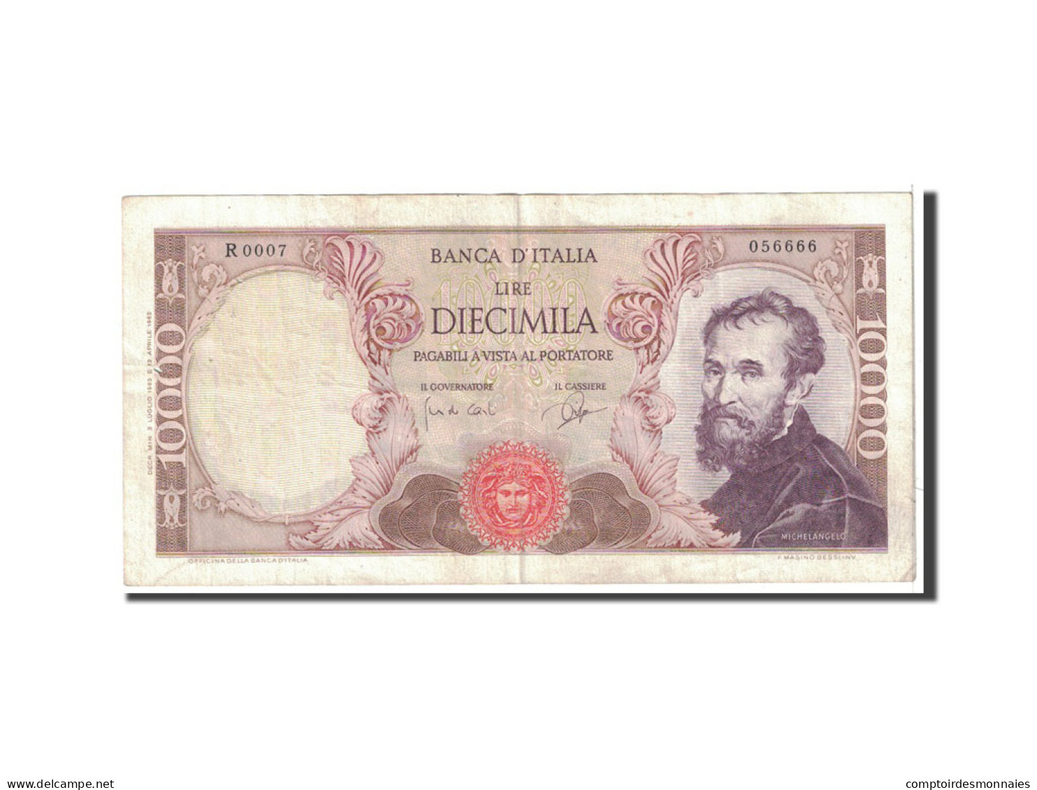 Billet, Italie, 10,000 Lire, 1962, 1962-07-03, KM:97a, TTB - 10.000 Lire
