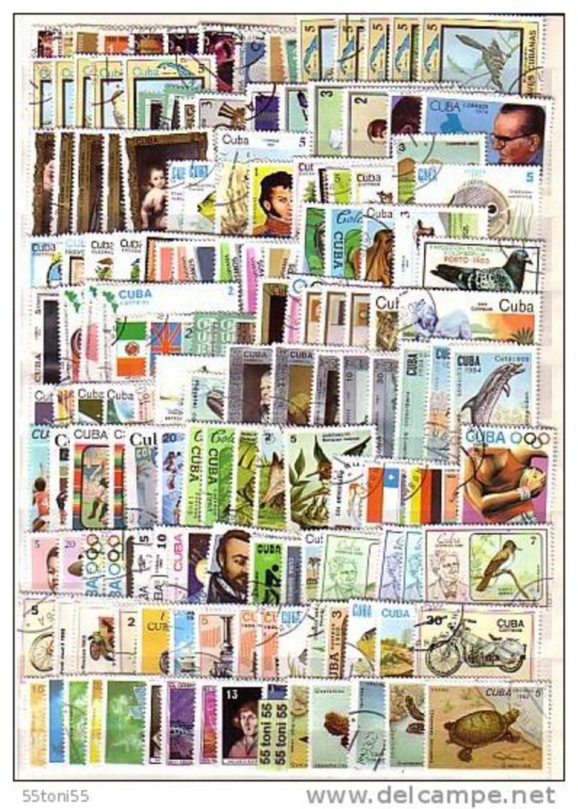 CUBA  150 Timbres Commémoratifs Tous Différents &ndash; Oblitérés - Colecciones (sin álbumes)