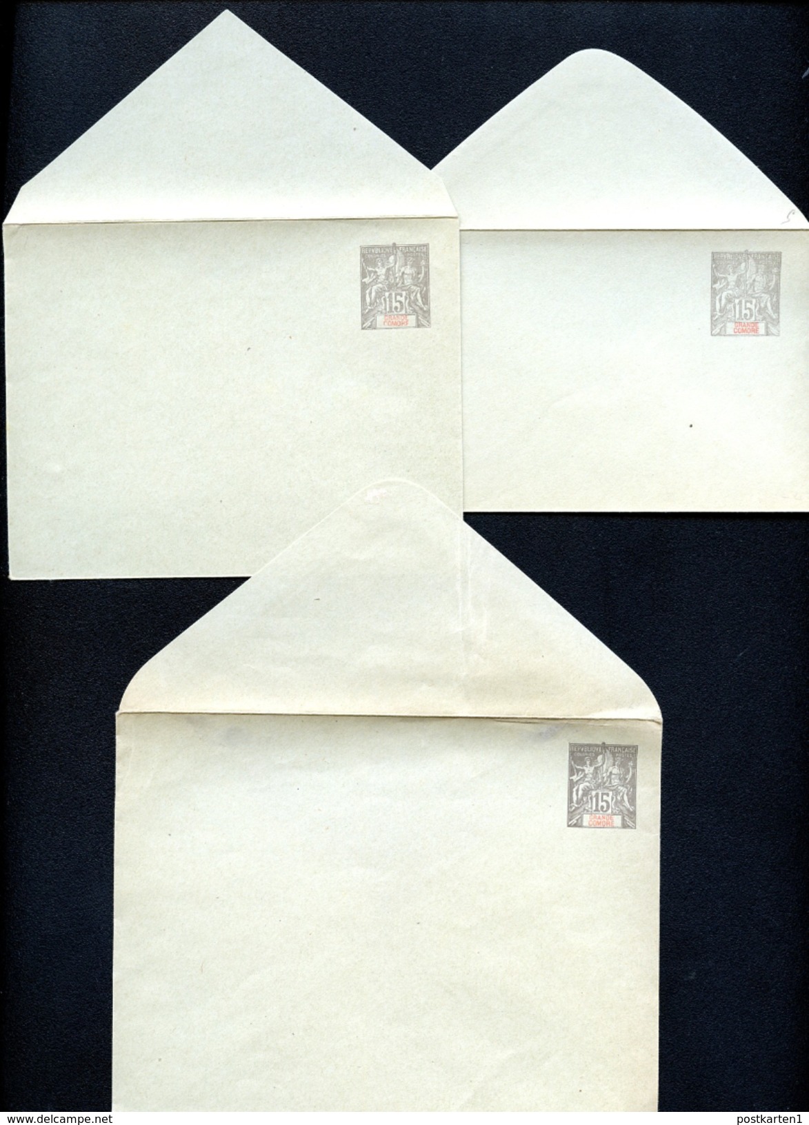GRAND COMORO Set Of 3 Envelopes #B7-7b  Mint 1901 - Lettres & Documents