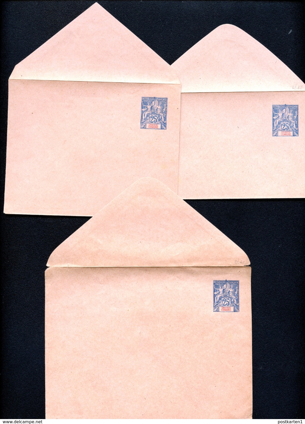 GRAND COMORO Set Of 3 Envelopes #B8-8b  Mint 1901 - Briefe U. Dokumente