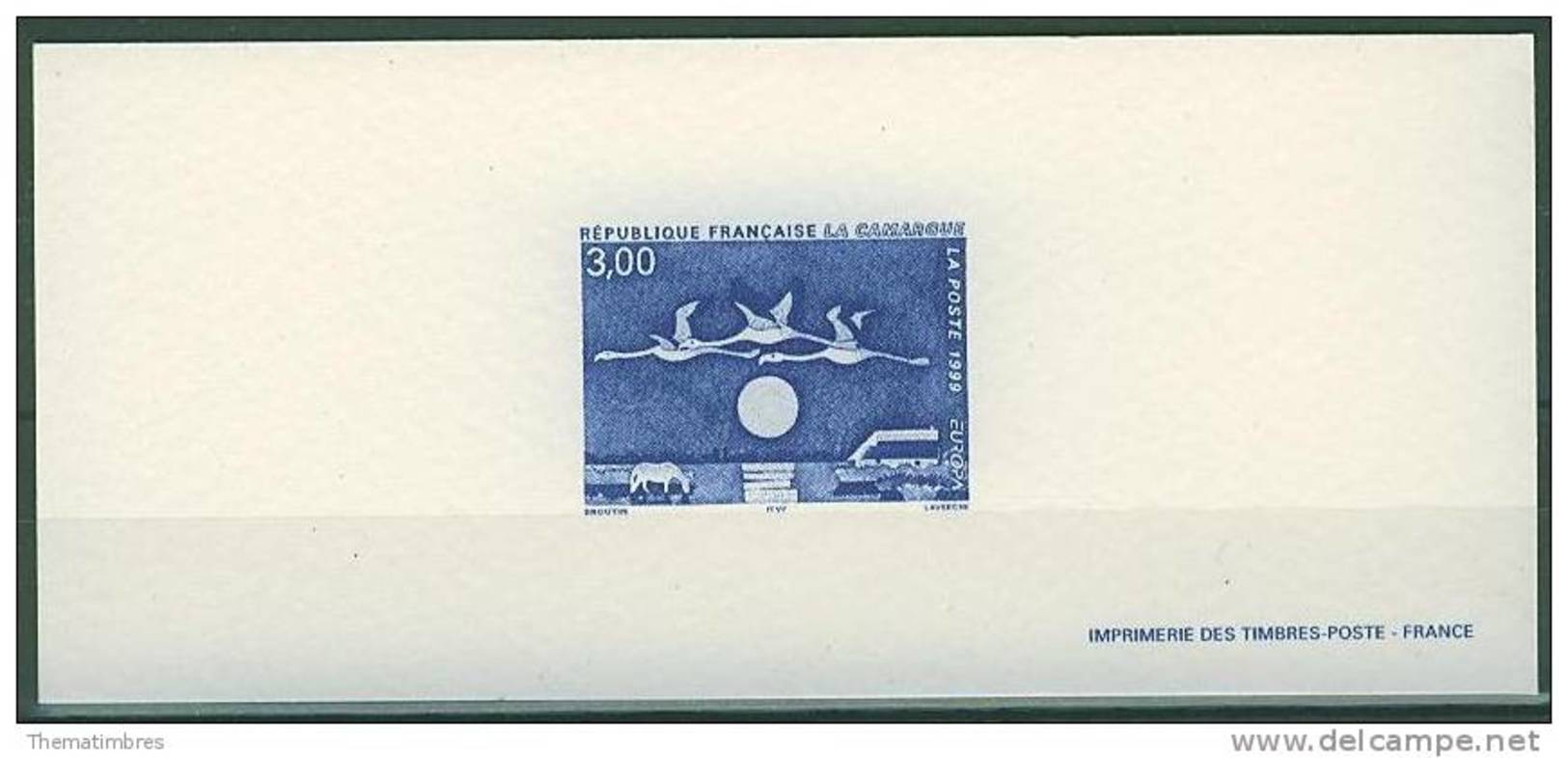 GRA3240 Europa Flamants Rose Cheval Camargue 3240 France 1999 Gravure Officielle - Flamants