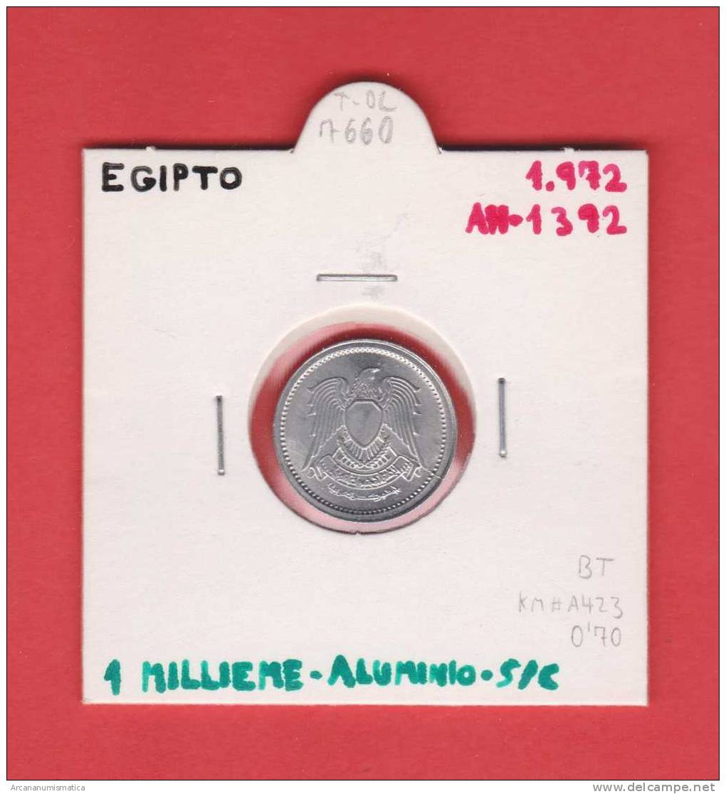 EGIPTO  1 MILLIEME  1.972  AH-1392  AL  KM#A423   SC/UNC  DL-7660 - Egypt