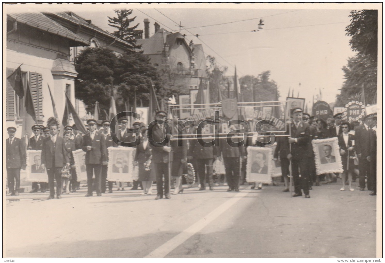 Romania - Brasov - Defilare Partidul Muncitoresc Roman - Propaganda Comunista Gheorghe Gheorghiu Dej - Foto 125x85mm - Romania