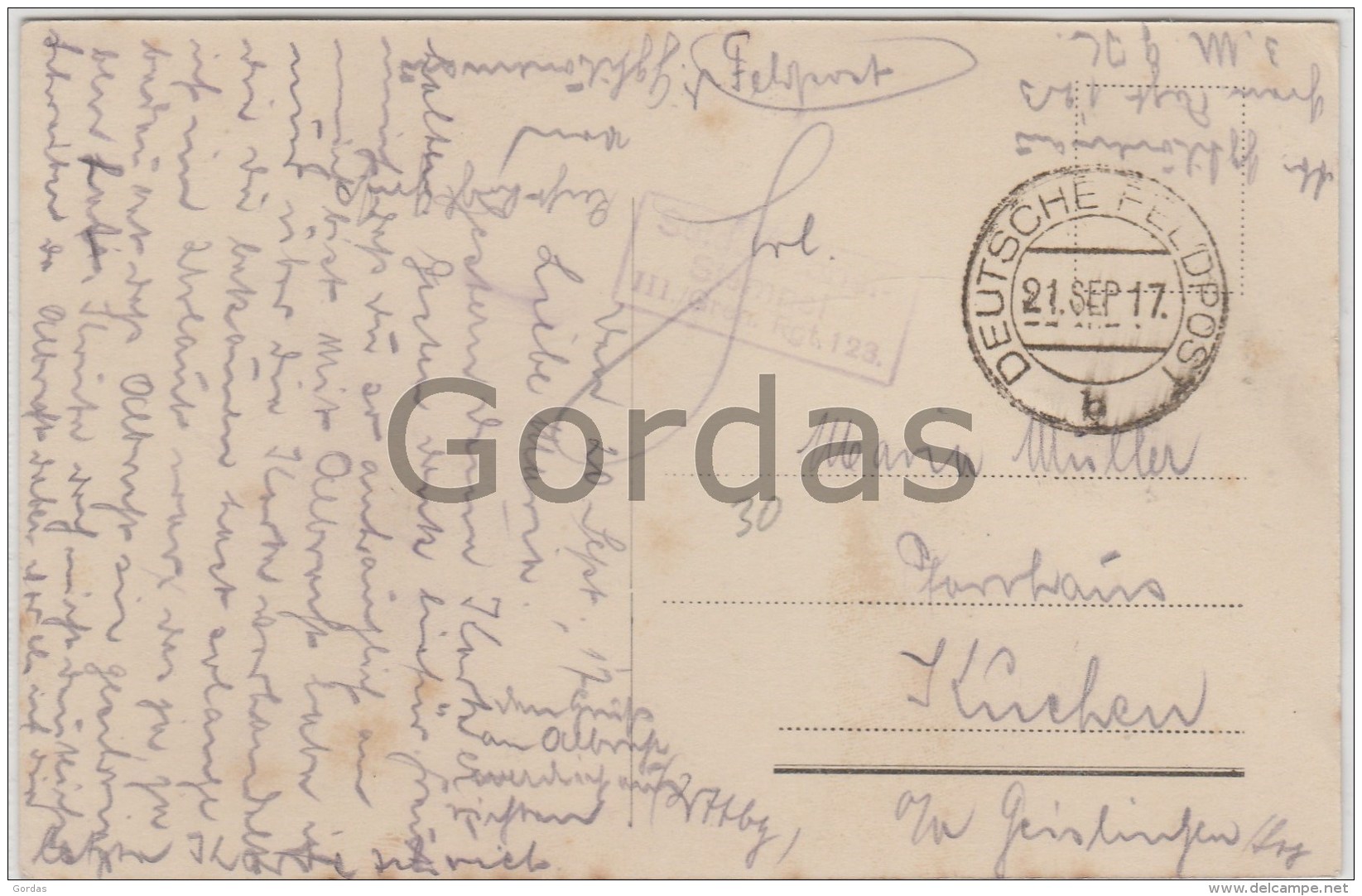 Netherlands - Doorselaere - De Kerk - Feldpost - Weltkrieg 1914-18