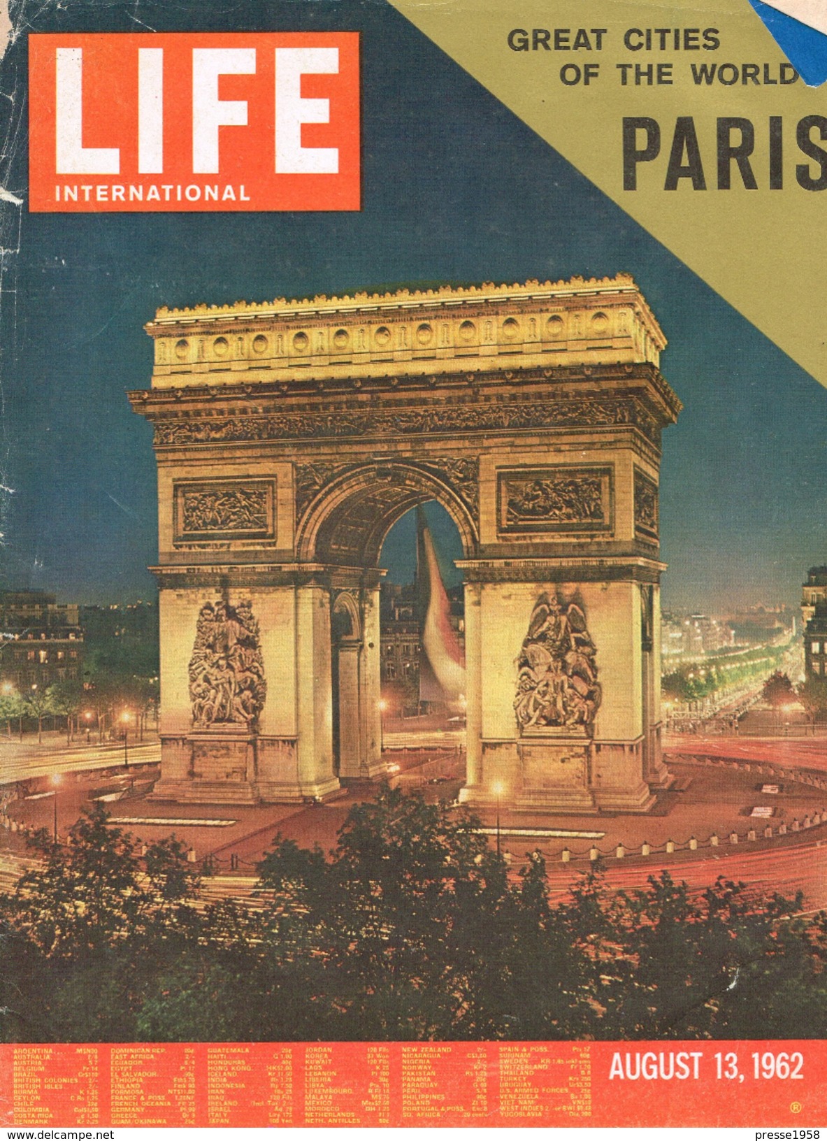 LIFE International VOL. 33 N°4 AUGUST 13, 1962 CUBA - KENNEDY - PARIS - WASHINGTON - MONROE - Autres & Non Classés