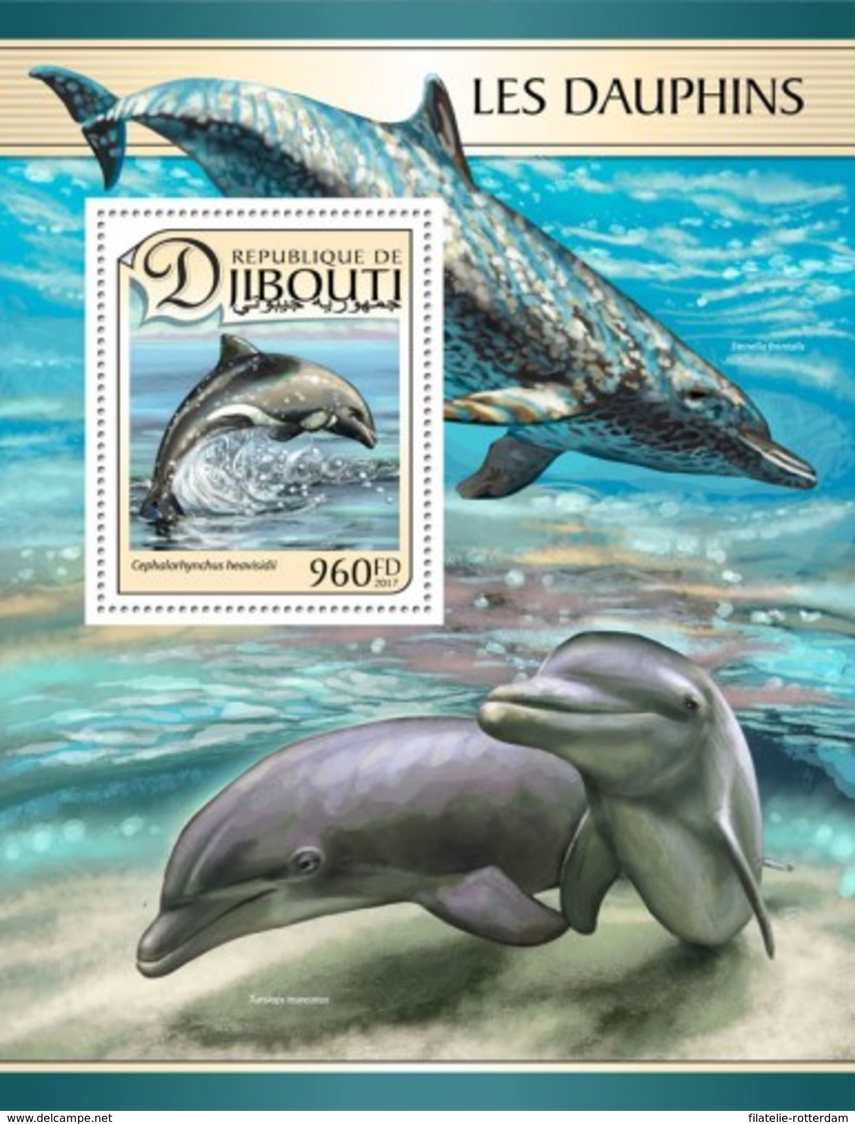 Djibouti - Postfris / MNH - Sheet Dolfijnen 2017 - Djibouti (1977-...)