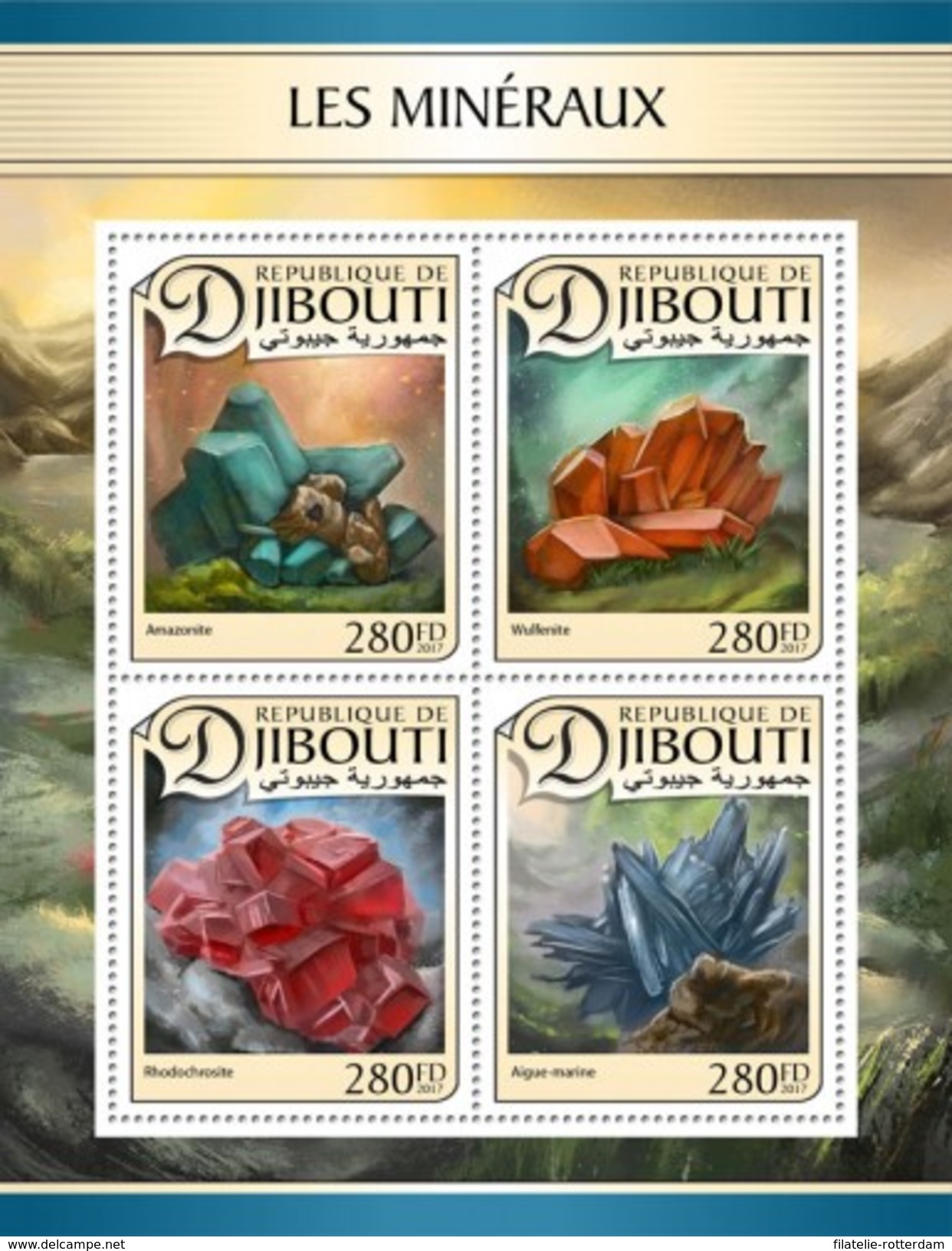 Djibouti - Postfris / MNH - Sheet Mineralen 2017 - Djibouti (1977-...)