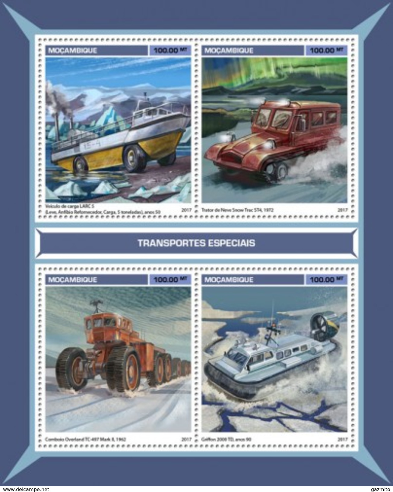 Mozambico 2017, Special Ice Transport, Boat, 4val In BF - Autres Modes De Transport