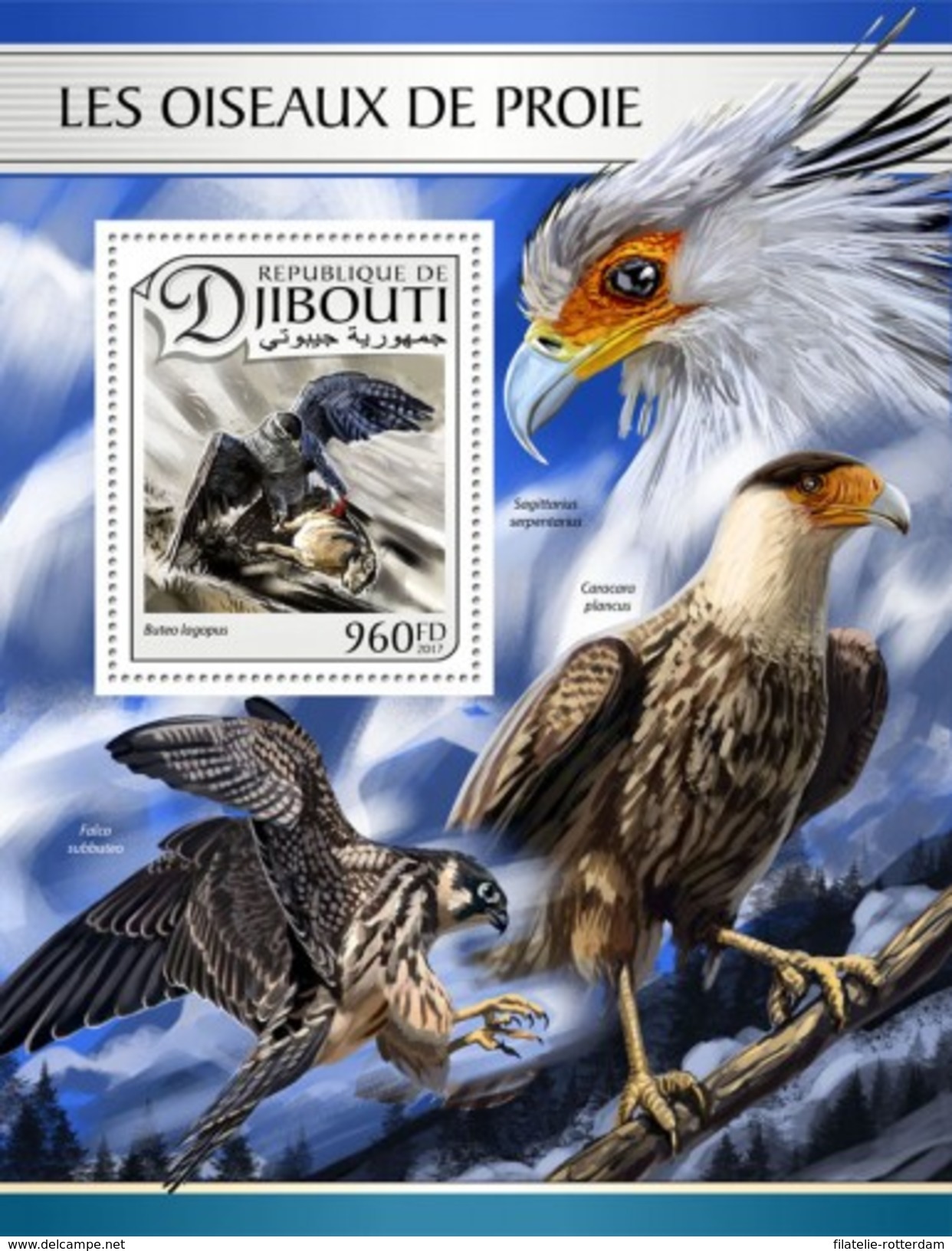 Djibouti - Postfris / MNH - Sheet Roofvogels 2017 - Djibouti (1977-...)