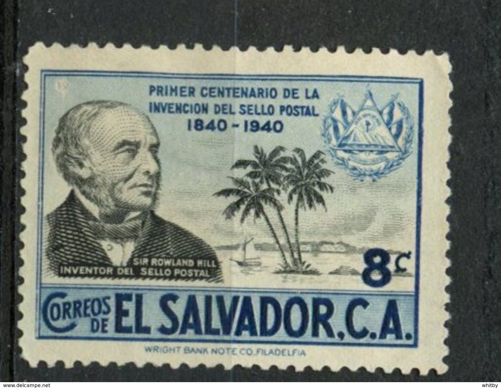 El Salvador 1940 .8c Sir Rowland Hill Issue  #586 - El Salvador