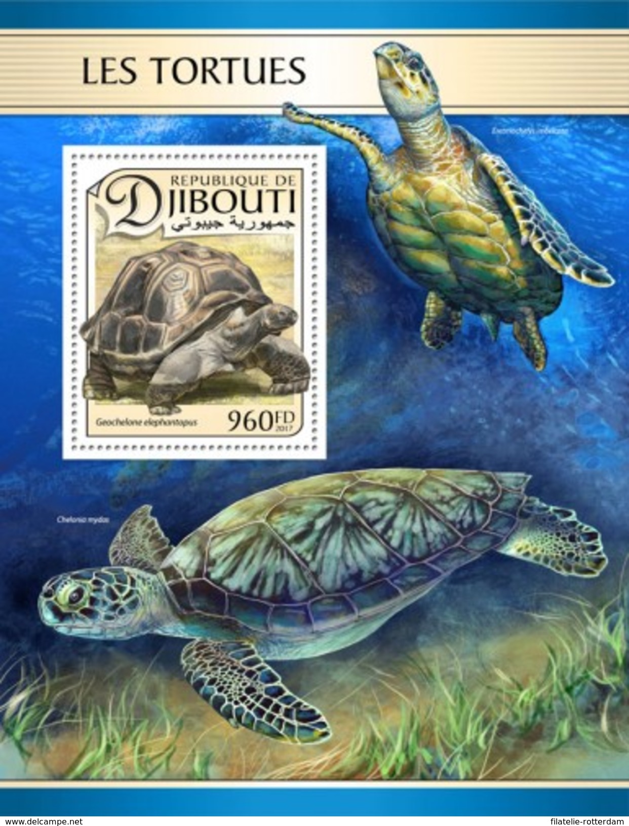 Djibouti - Postfris / MNH - Sheet Schildpadden 2017 - Dschibuti (1977-...)