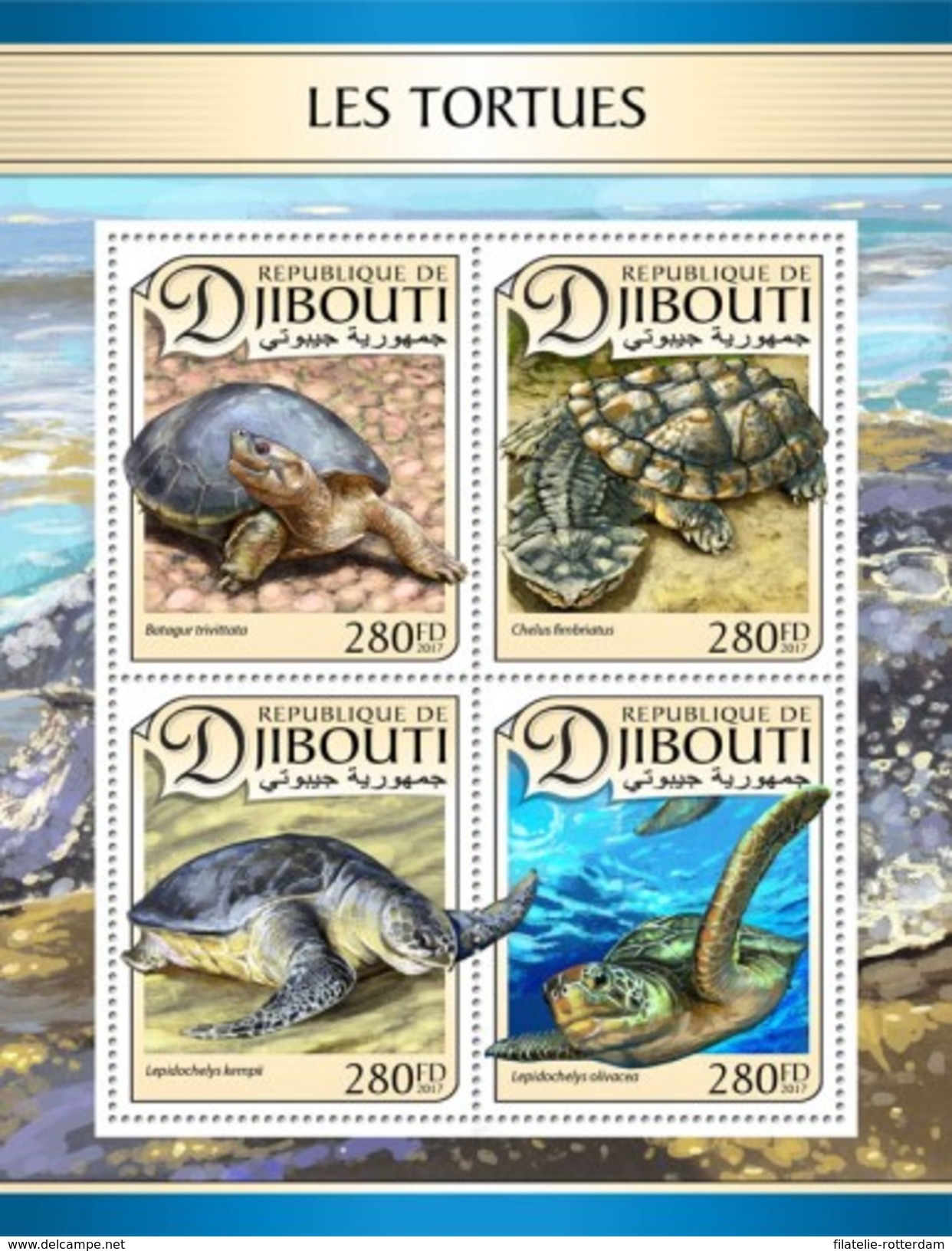 Djibouti - Postfris / MNH - Sheet Schildpadden 2017 - Djibouti (1977-...)