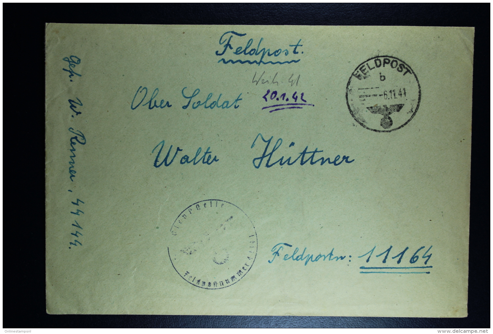 DR:  1940 - 1944 7 Feldpost-Belege (7 E-Briefe) von Nebelwerfer- Einheiten