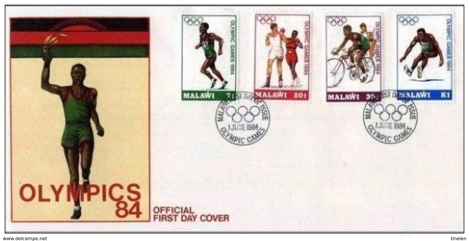 MALAWI - 1 6 1984   FDC GIOCHI OLIMPICI - Sommer 1984: Los Angeles